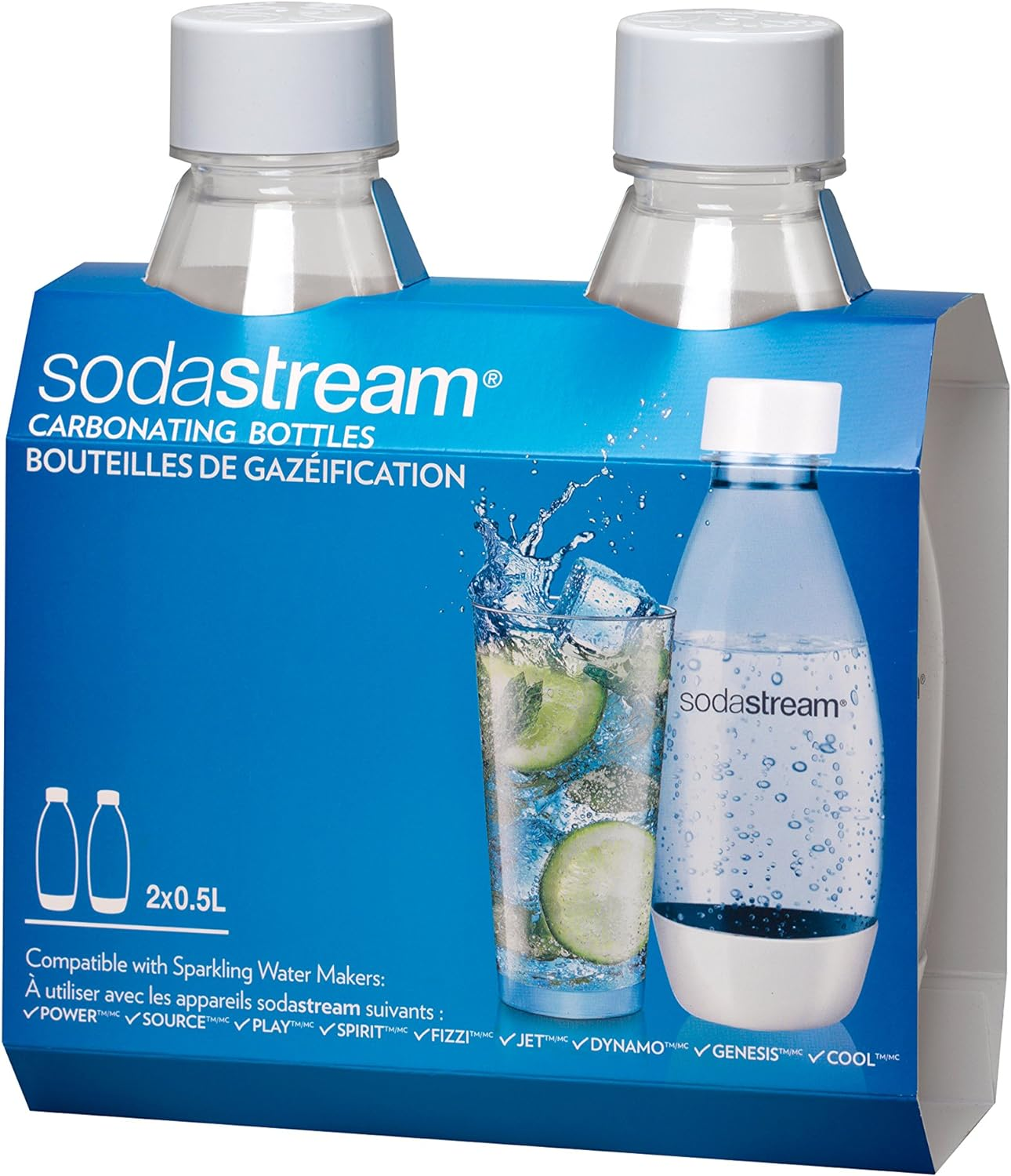 Sodastream 1748220010 Source Carbonating Bottles (Twin Pack).5 L, Black