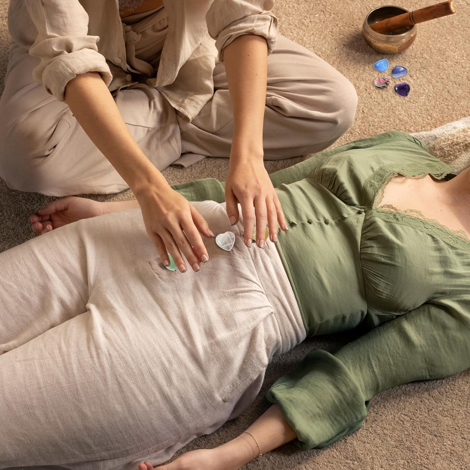 Natural Heart Stones, 8 PCS Spiritual Gemstone for Yoga, Meditation to Relieve Anxiety, Stress (8 Kinds) image number 2