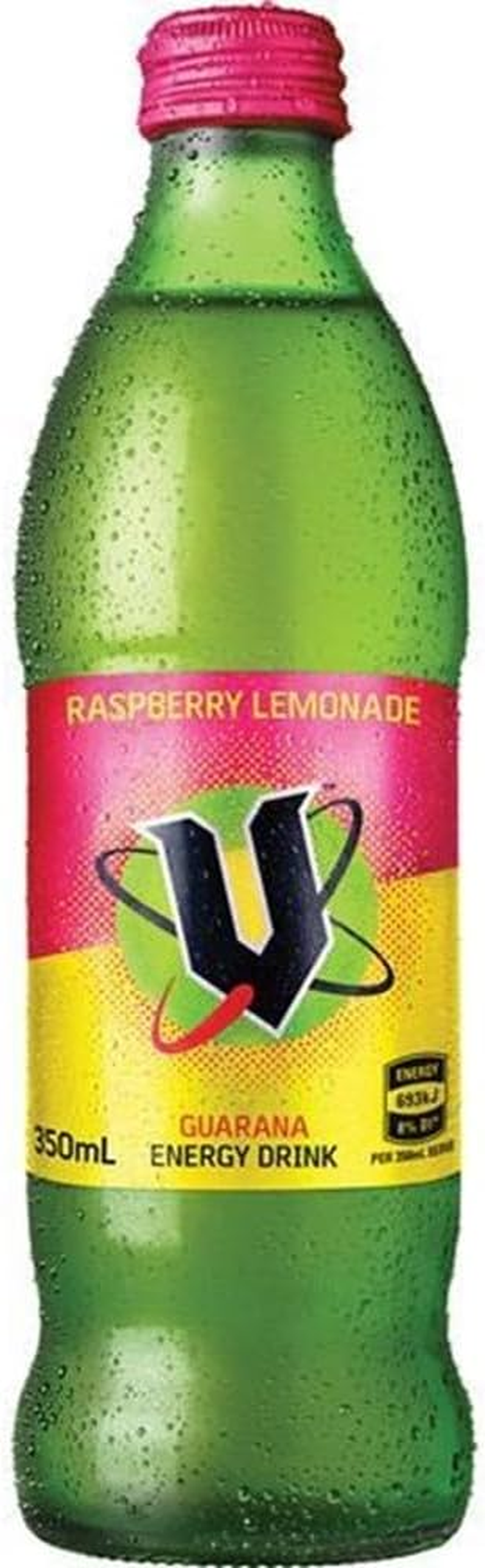 V Raspberry Lemonade Guarana Energy Drink Bottle 24 X 350 Ml