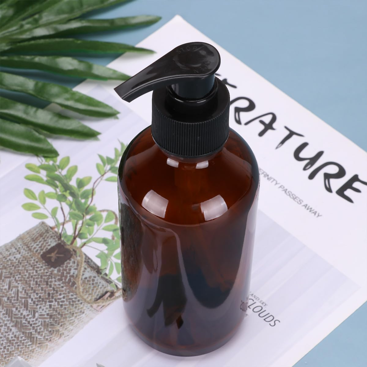 CATIEBYE 3Pcs 250Ml Brown Amber Glass Cosmetics Bottles Set, Portable Empty Emulsion Storage Sub Bottles for Travel and Home Use image number 1