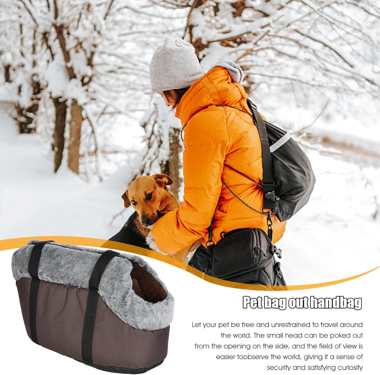 Puppy Carrier,Foldable One-Shoulder Portable Pet Bag Out | Dog Carrier Tote Bags Dog Purse for Cats Dogs Puppy Kitten Bunny Outdoor Shopping image number 5
