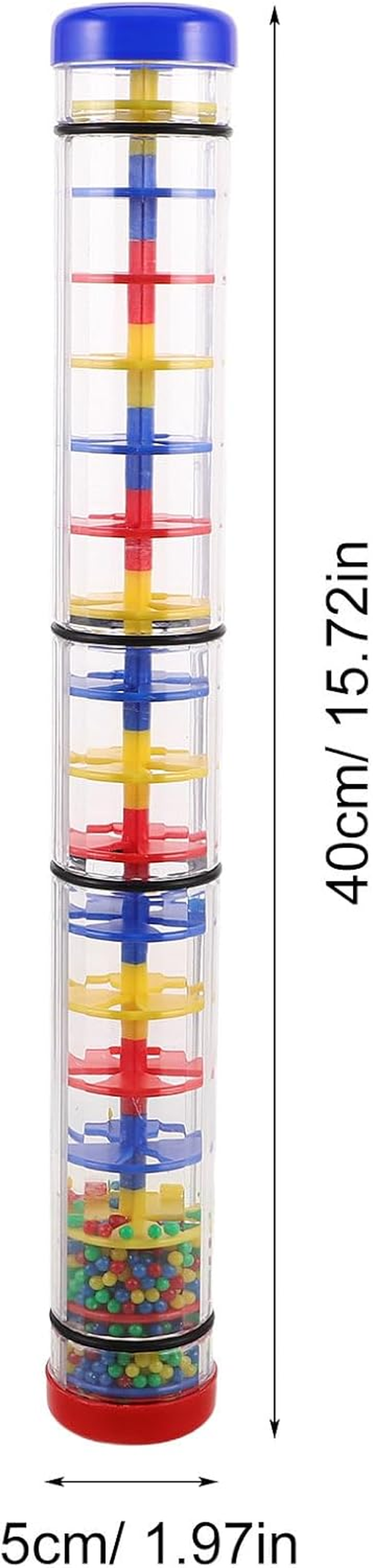 INOOMP Rain Stick Toy: Spiral Musical Shaker - Rain Sound Tube for Toddlers - Auditory and Visual Development Tool - for Family and Classroom Use 40Cm image number 2