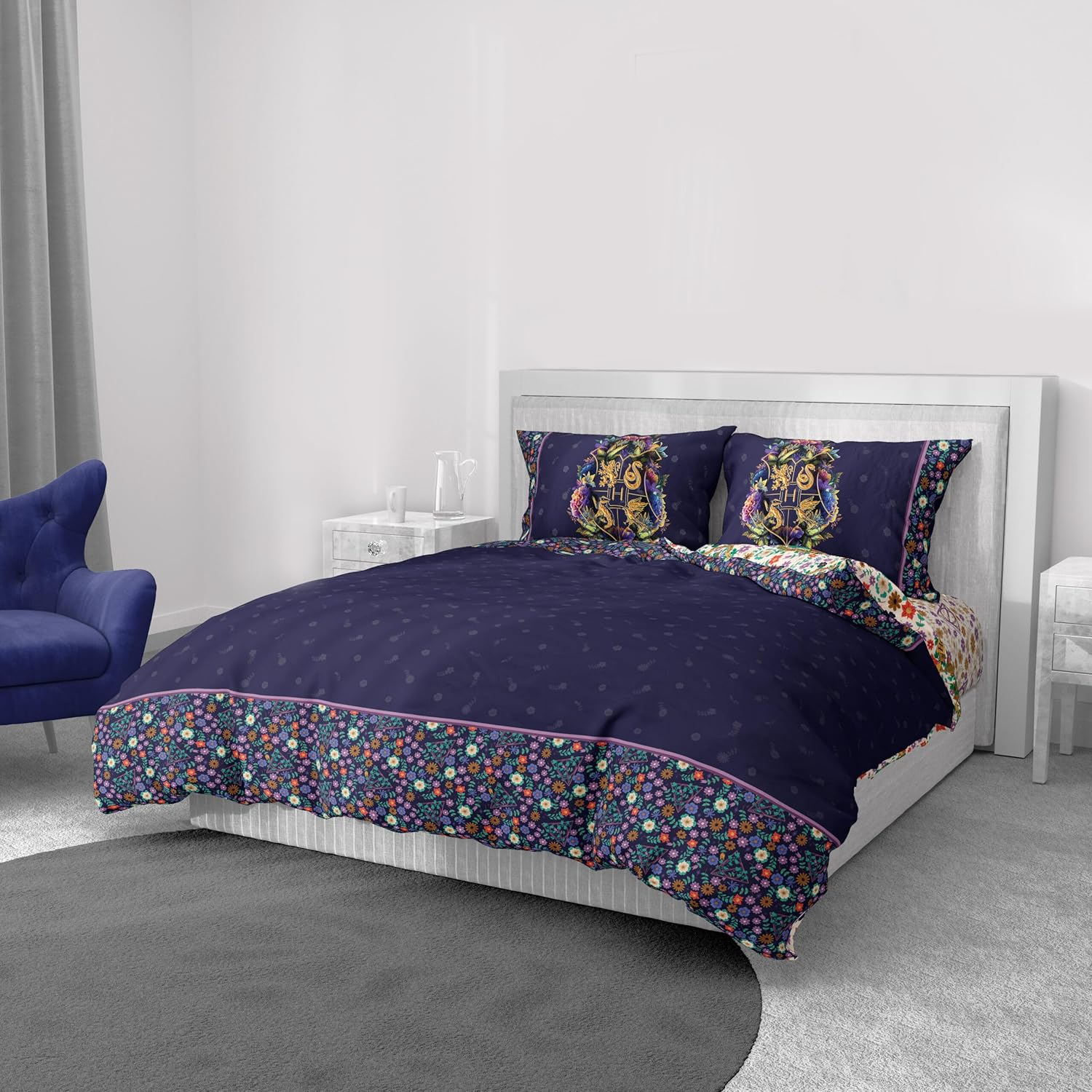 Northwest Harry Potter Botanical Wizardry 5 Piece Full Bed in a Bag Set, Bedding Set with Comforter and Sheets, Soft and Cozy for All Seasons image number 3