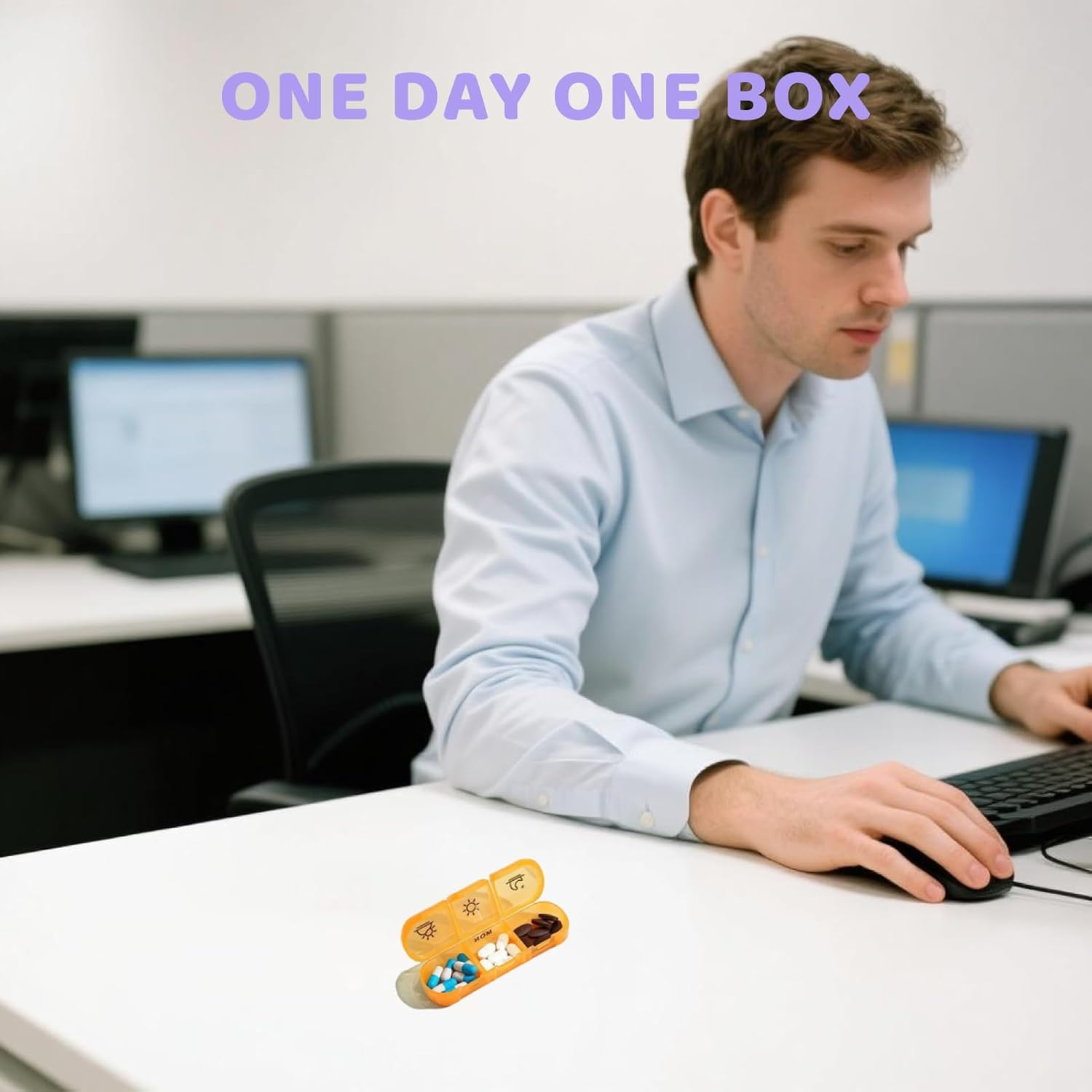 Weekly Pill Organizer 3 Times a Day, Large Capacity AM NOON PM Pill Box for 7 Days, Spill Proof with Double Lock, Used for Storing Drugs, Vitamins, Supplements, and Fish Oil Supplements(Clear Rainbow) image number 2