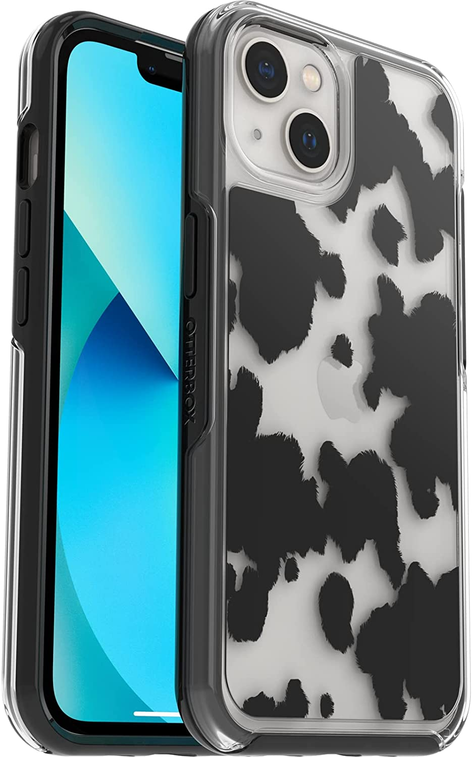 Otterbox Symmetry Series Shockproof and Drop Proof Mobile Phone Protective Thin Case for Iphone 13, Cow Print