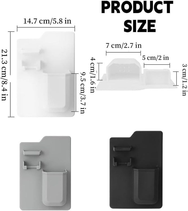 Shower Toothbrush Holder for Bathroom,1Pc Silicone Toothbrush and Razor Holder,Silicone Toothbrush Holder Shower Razor Holder for Bathroom Hanging (Black) - Grey image number 7