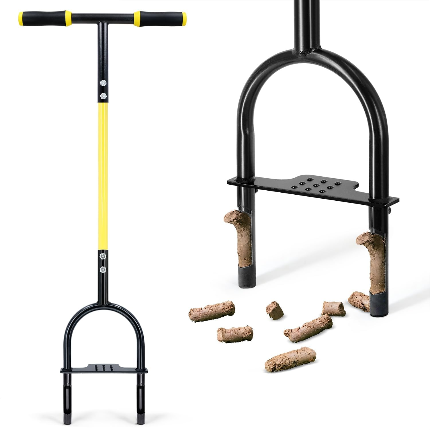 Jardineer Manual Core Aerator Lawn Tool, 38 Inch Lawn Coring Aerator, Sturdy Core Aerator with Steel Construction, Grass Plugger Tool for Loosening Soil & Yard Lawn Care image number 4