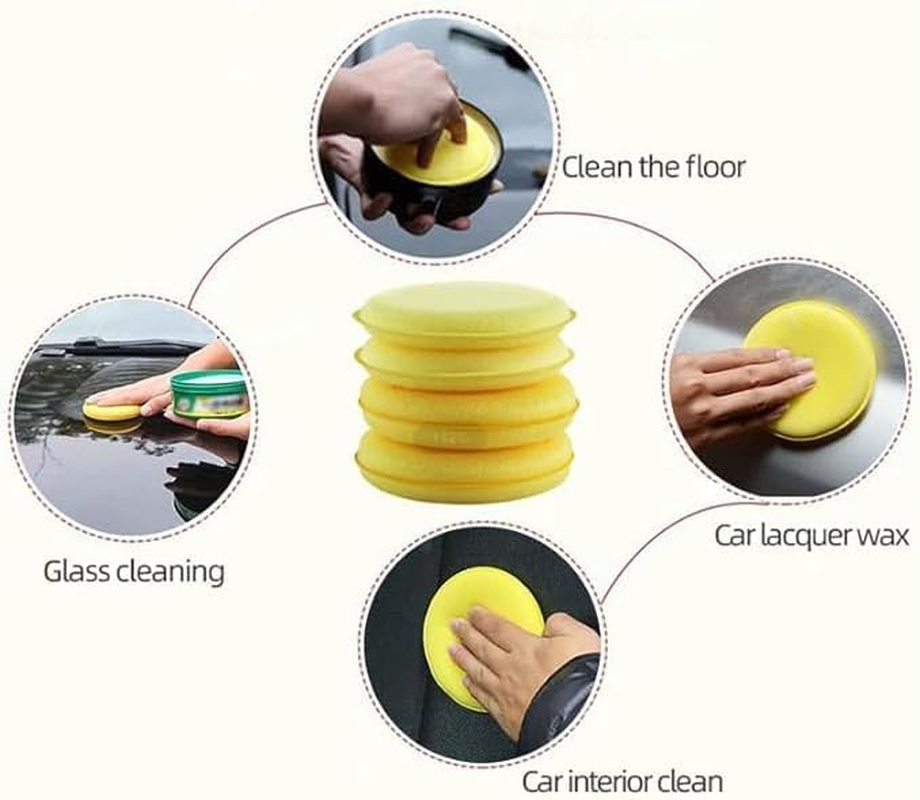 20Pcs Car Foam Wax Applicator Pads,Round Shaped Car Wax Polish Sponge,Waxing Polish Foam Sponge Cars Vehicle Cleanning Applicator Pads,Car Microfiber Detailing Polishing Sponges Applicator Pad Sponge image number 2