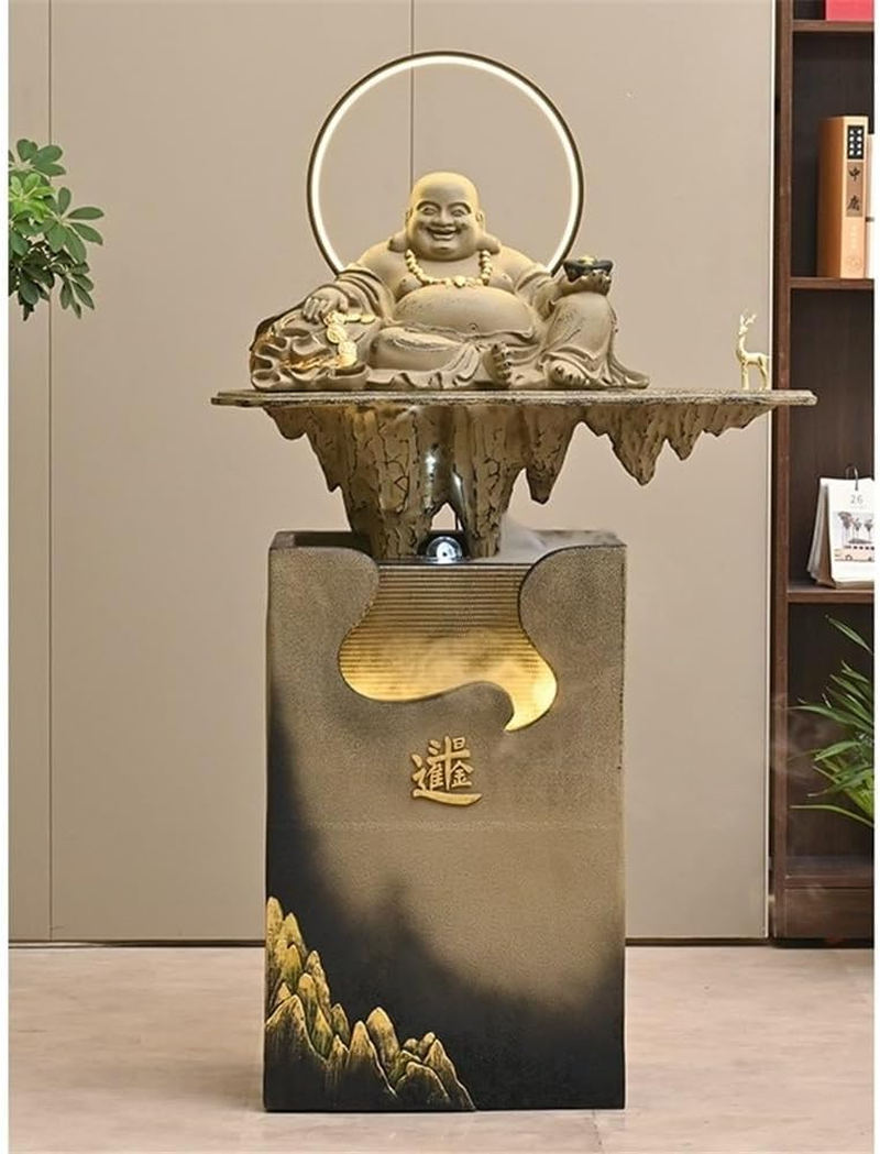 Outdoor Fountain Living Room Zen Fountain Company Housewarming Opening Gift Fortune Water Ornaments(Yellow) image number 1