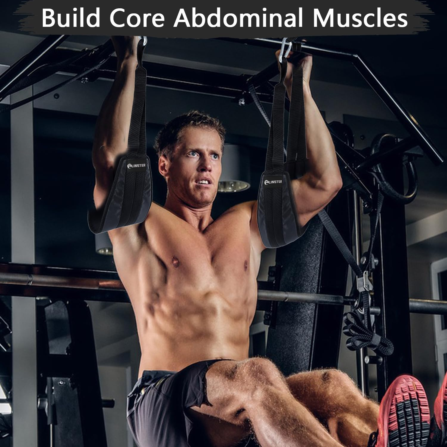 Hanging Ab Straps for Pull up Bar (Pair), Rip Resistant Heavy Duty Ab Sling Straps Padded Arm Support Slings for Ab Workout, Leg Raises and Knee Ups, Pull up Straps for Men Women image number 1