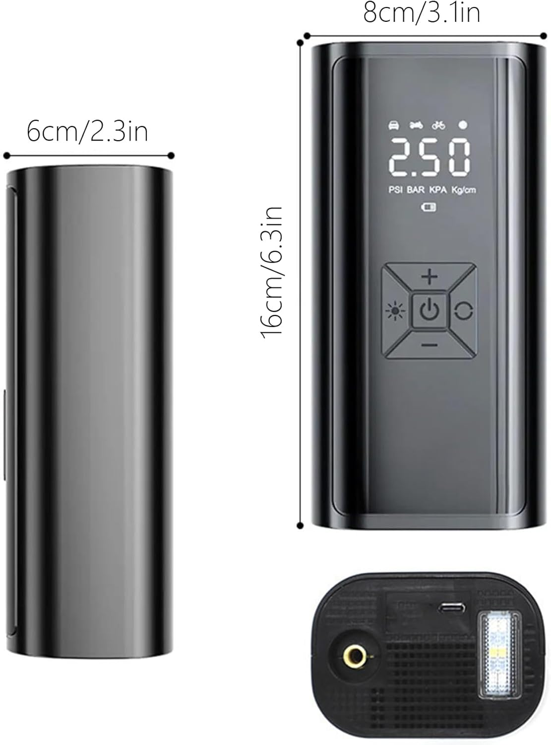 IGGDOQI Electric Ball Pump, Portable Air Pump with Pressure Gauge, Digital LCD Display, 4 Preset Modes, Needle Hose Storage, LED Light, Rechargeable, for Car Tires, Basketball, Soccer, Sports Balls image number 2