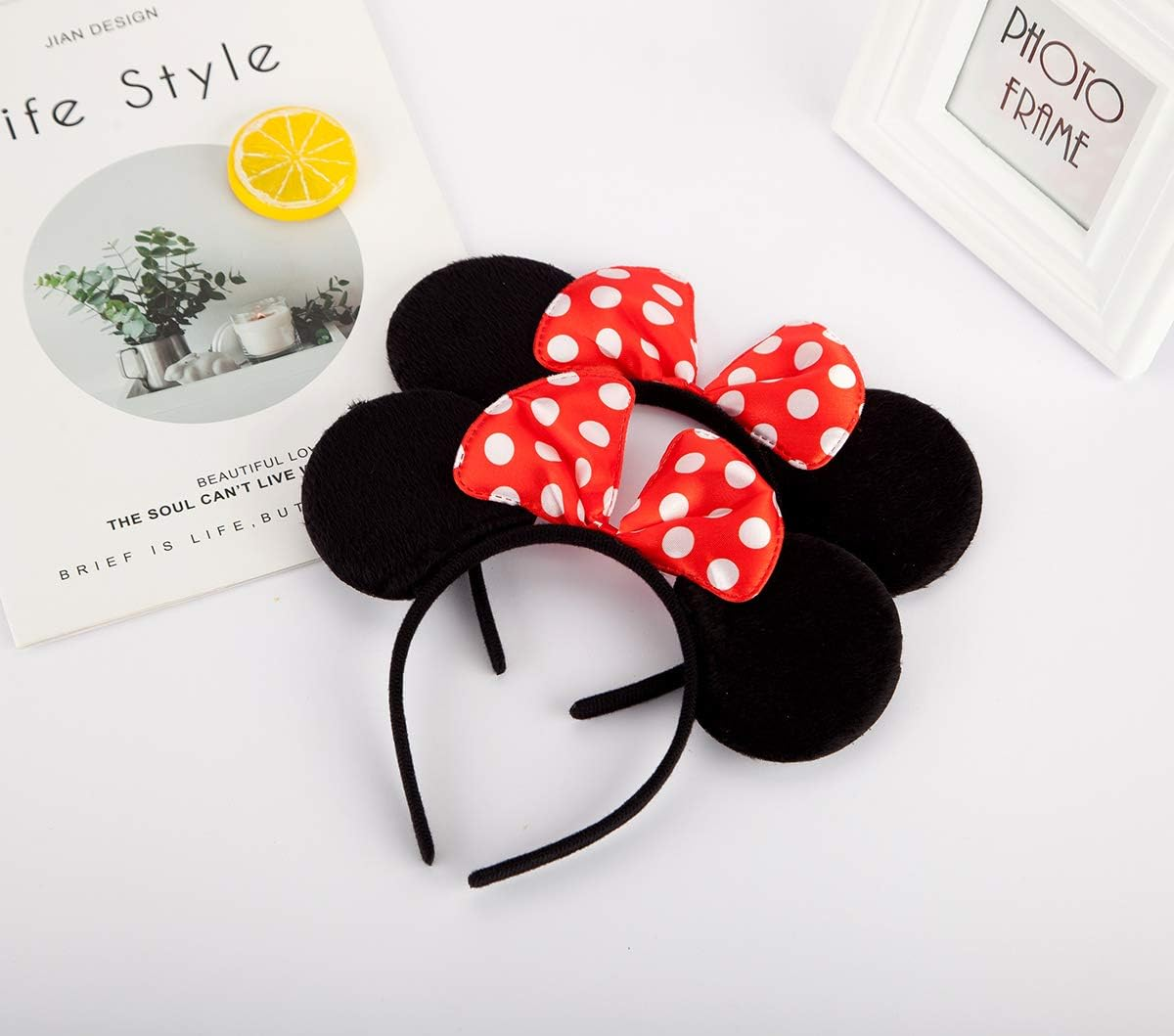 FANYITY Mickey Ears, 2 Pcs Minnie Costume Headbands Hair Band for Christmas Party