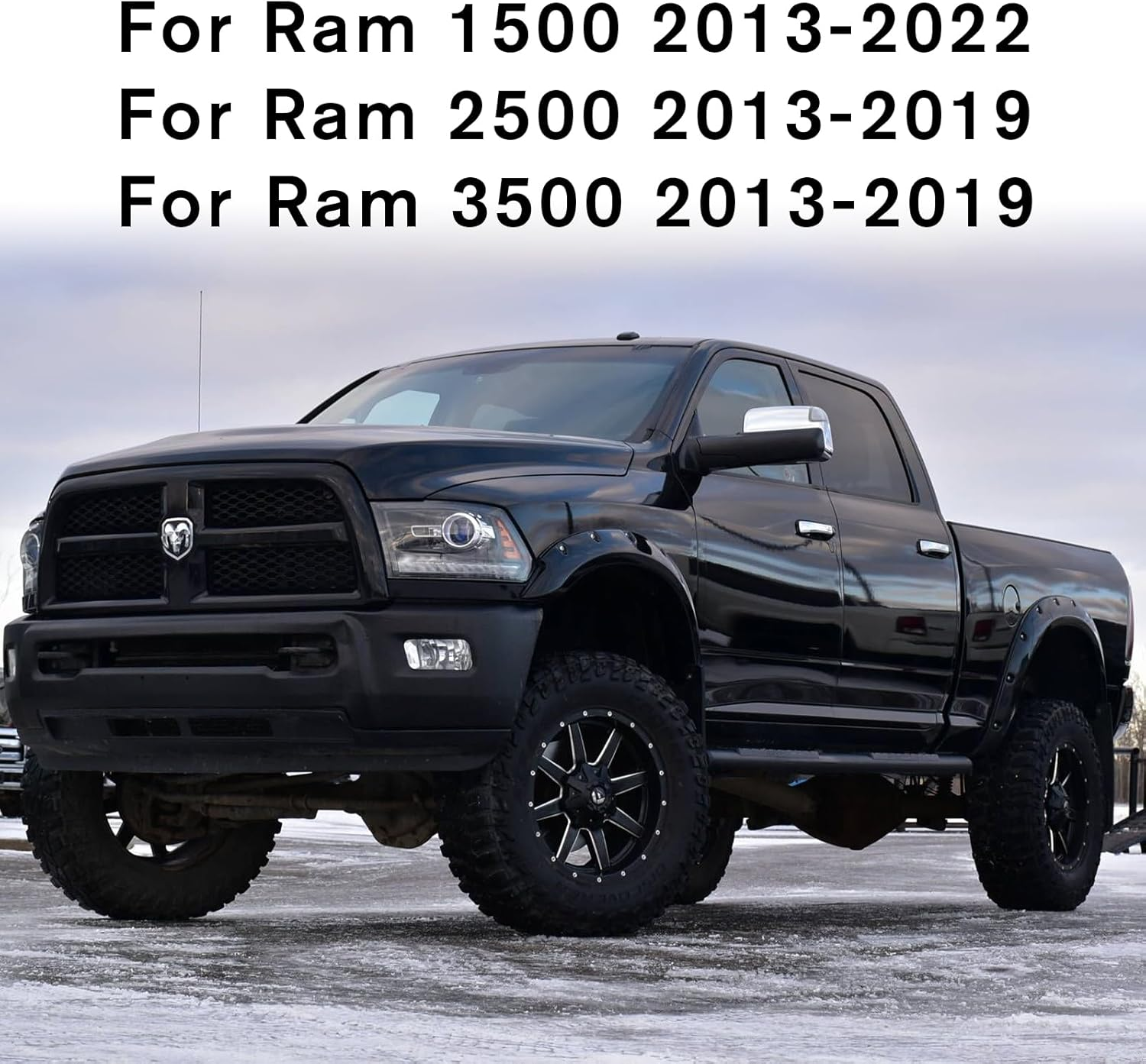 Litmiracle Running Board End Caps for 2013-2022 Dodge Ram 1500 Crew Cab, Side Steps Bars End Caps Cover Set Compatible with 2013-2019 Dodge Ram 2500 3500 image number 5