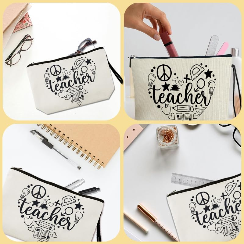 Teacher Appreciation Gifts for Women Makeup Bags for Teachers Travel Cosmetic Bags for Women Thank You Gifts for Teachers Graduation Retirement Birthday Gift for Teacher Makeup Bag image number 3