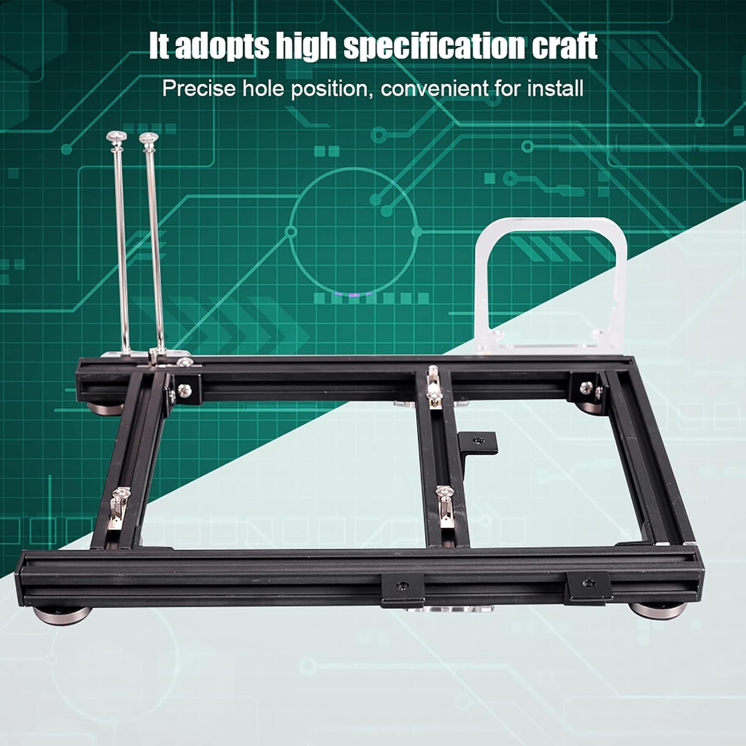 XUMIUZIY ITX Computer Open Air Case, DIY Open Aluminum Alloy Computer PC Case Chassis for ITX, Frame Heat Dissipation Aluminum Bracket image number 2