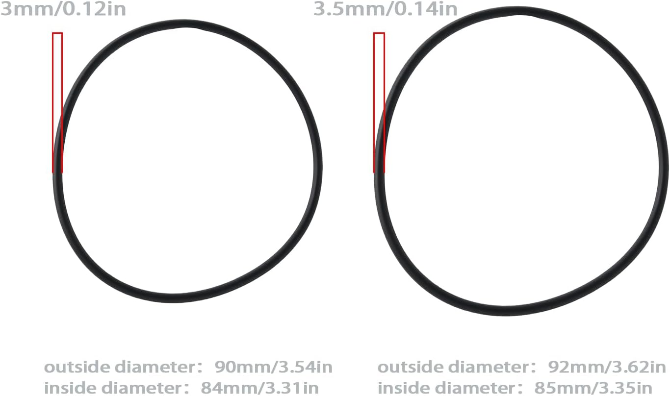 Emagtech 6Pcs Water Filter O-Rings 90X3Mm 92X3.5Mm Nitrile Rubber O-Rings Water Filter Housing O-Ring Gasket WS03X10038 UCRING Compatible with GE GXWH04F GXWH20F GXWH20S GXRM10 GX1S01R image number 5