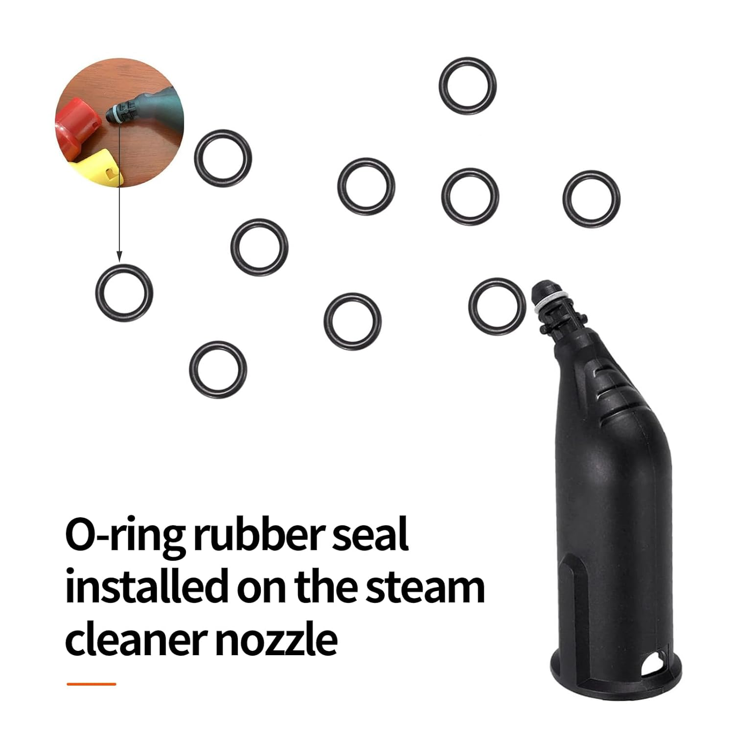 10Pcs O-Ring Rubber Sealing Ring for Karcher SC2 SC3 SC4 SC5 CT10 Steam Cleaner Parts (Black) image number 3