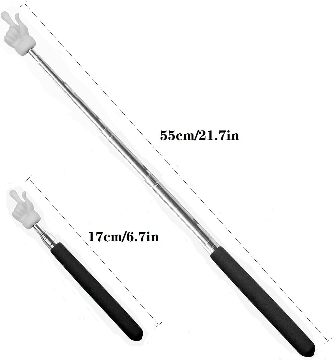 Teacher Pointer Sticks Finger,Pointer for Classroom,Telescoping Hand Pointer, Retractable Classroom Pointer Fingers for Elementary School Kindergarten Teacher,Classroom Supplies (1 PCS, Black) image number 7