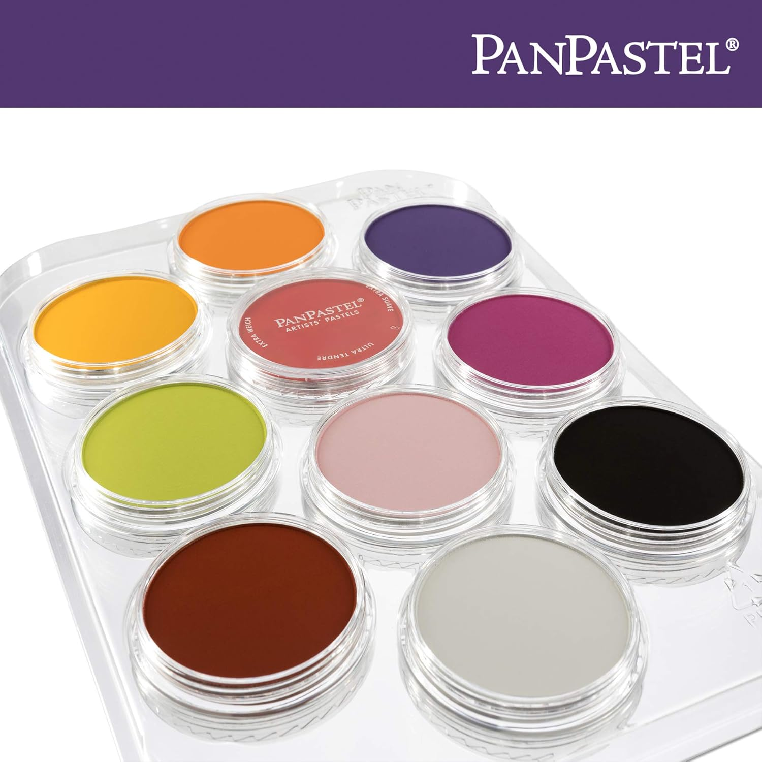 Panpastel PP35010 Palette, Tray with Lid, 10 Colours White 2-Pack