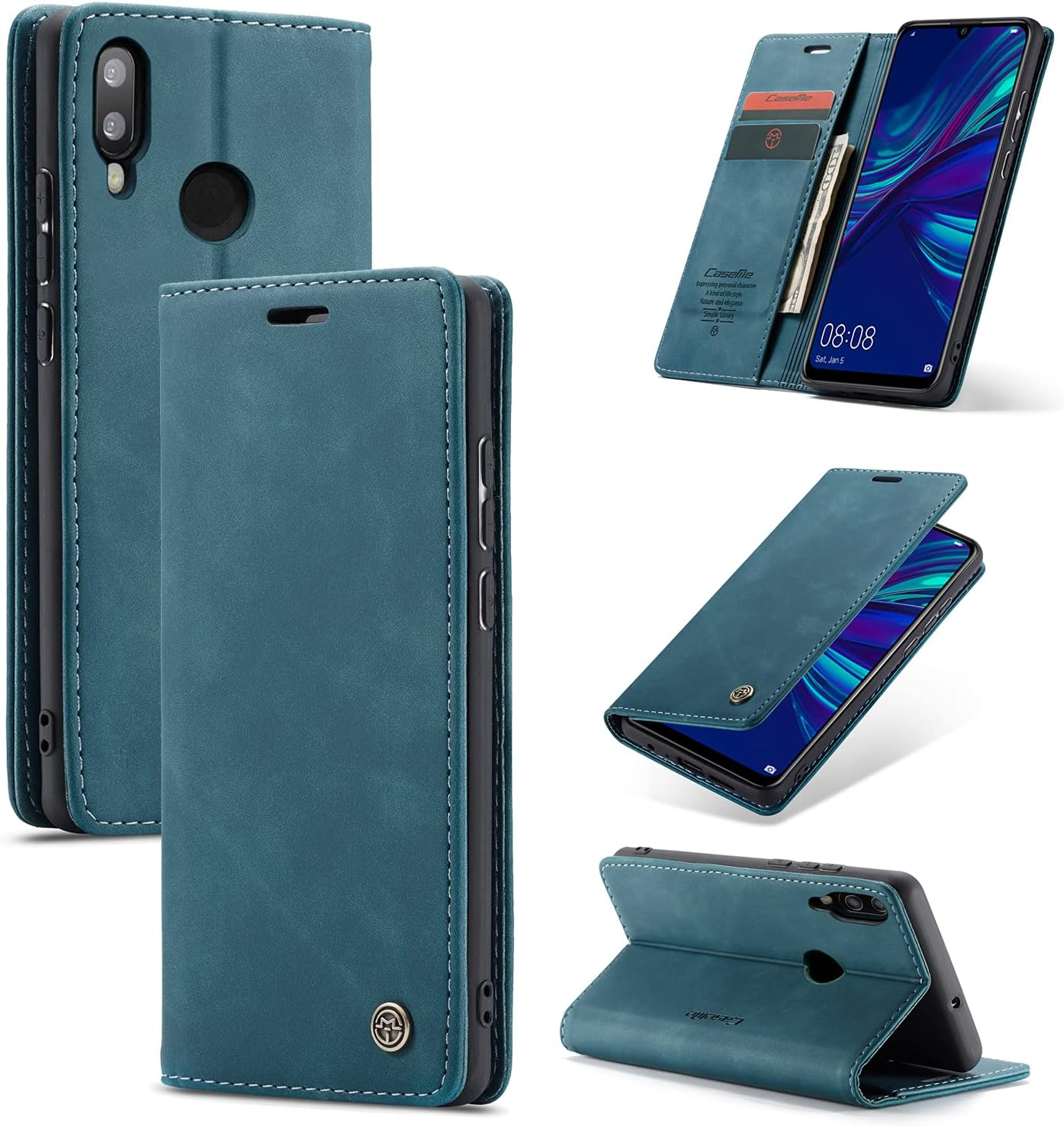 Cracedily Mobile Phone Case for Samsung Galaxy A21S Case, Flip Case Premium Leather Flip Case Magnetic Card Slot Stand Function Flip Case Protective Cover for Galaxy A21S, Teal Green