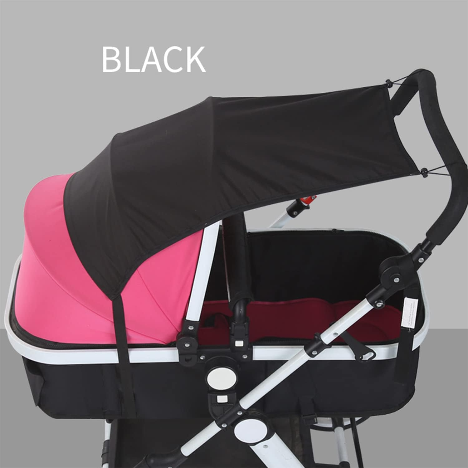 Pram Sun Shade Cover Universal Baby Stroller Awning UPF50+ Pushchair Buggy Sun Canopy Waterproof Windproof Baby Carriage Umbrella Sun Shield UV Protection Infant Carrycots Sun Visor Skylight Design image number 6