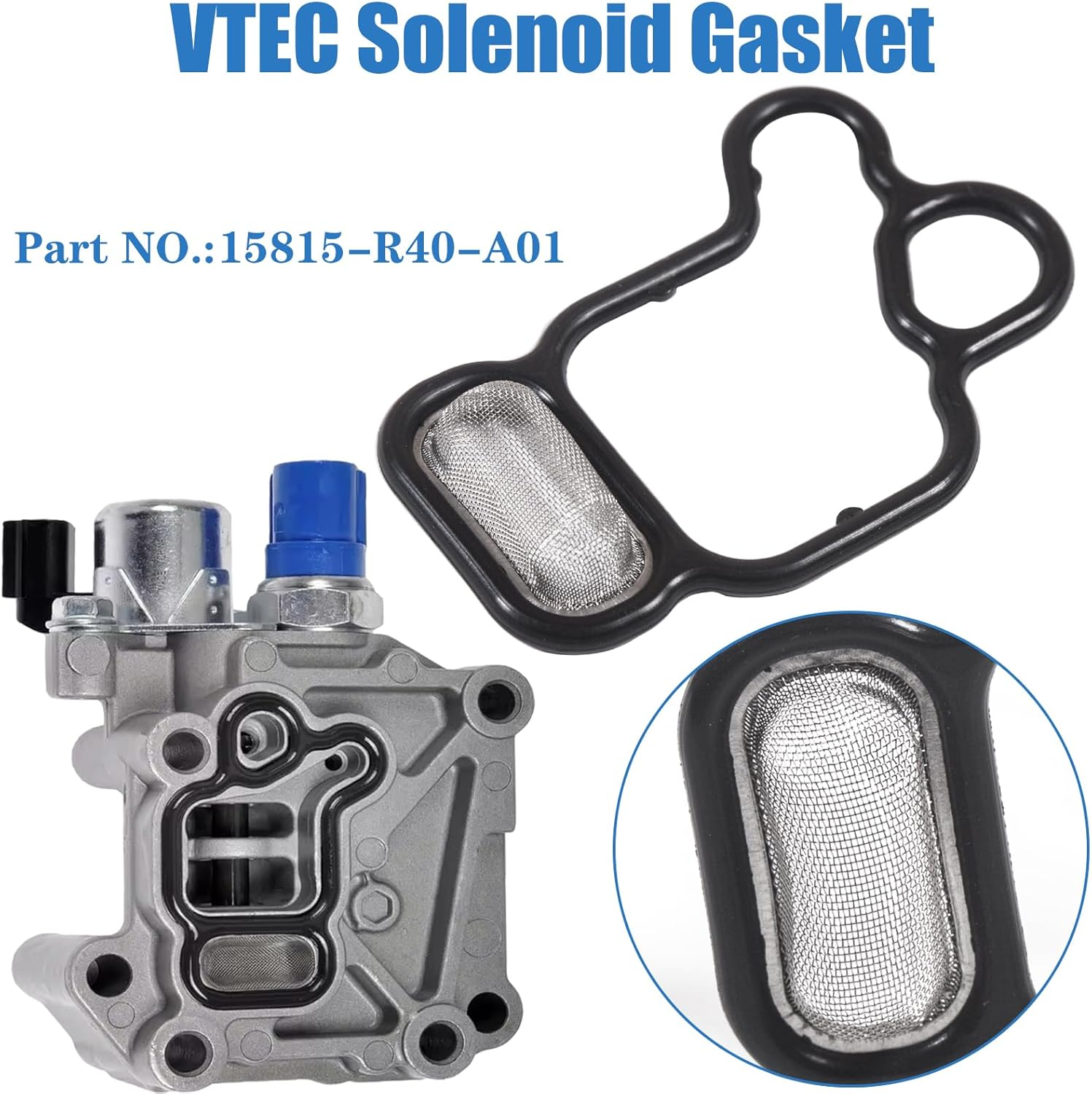 15815-R40-A01 Honda Accord 2.4 VTEC Solenoid Valve Gasket for Acura ILX Tsx,Honda Civic CR-V CROSSTOUR 91319PAAA01 V-Tec VVT Solenoid Gasket 2.4L 2009 2010 2011 2012 2013 2014 2015 1515815R40A01 image number 2