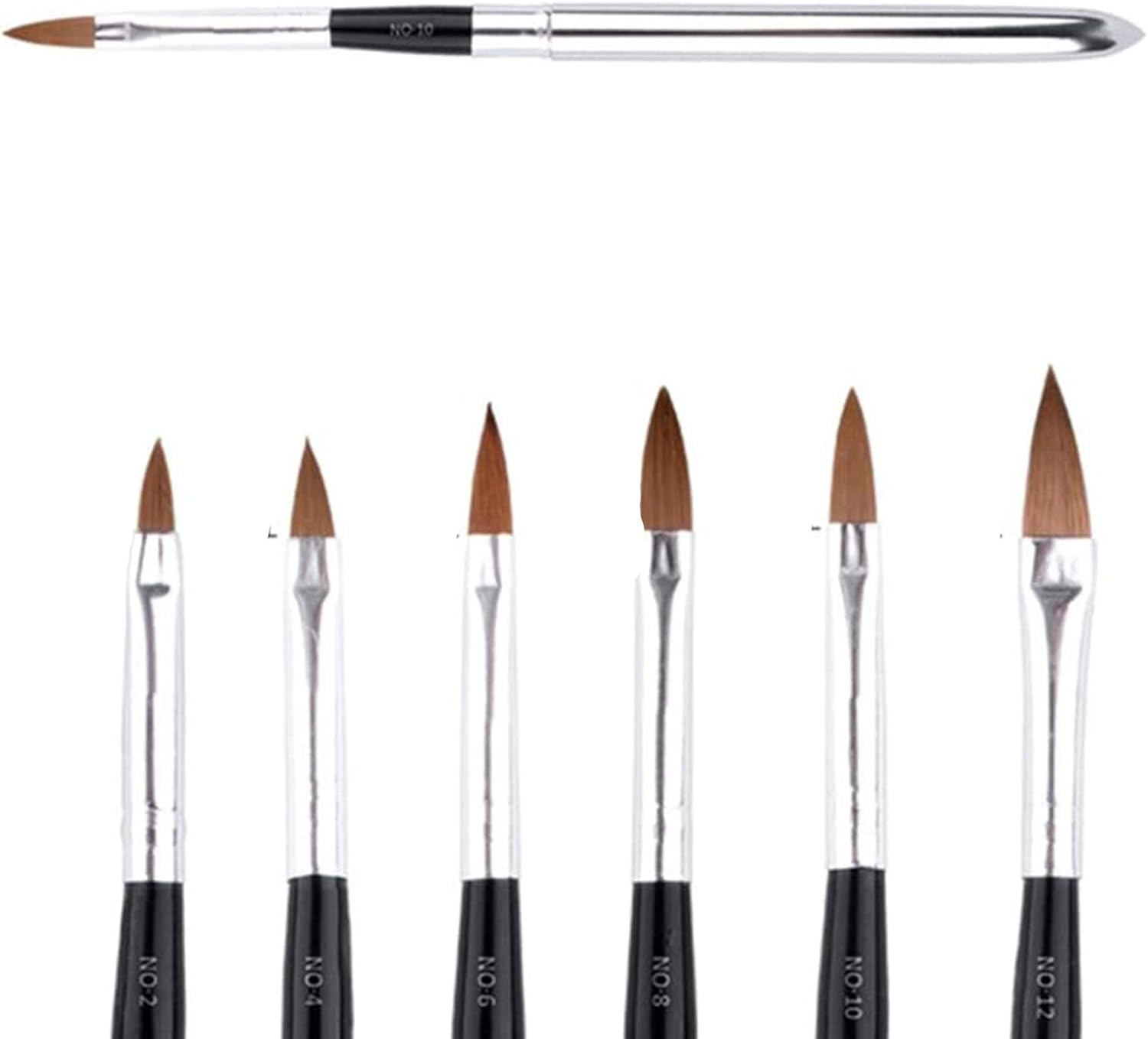 6 Pieces Nails Arts Pen Nail Brushes for 3D Design Detailing Painting Salon image number 2