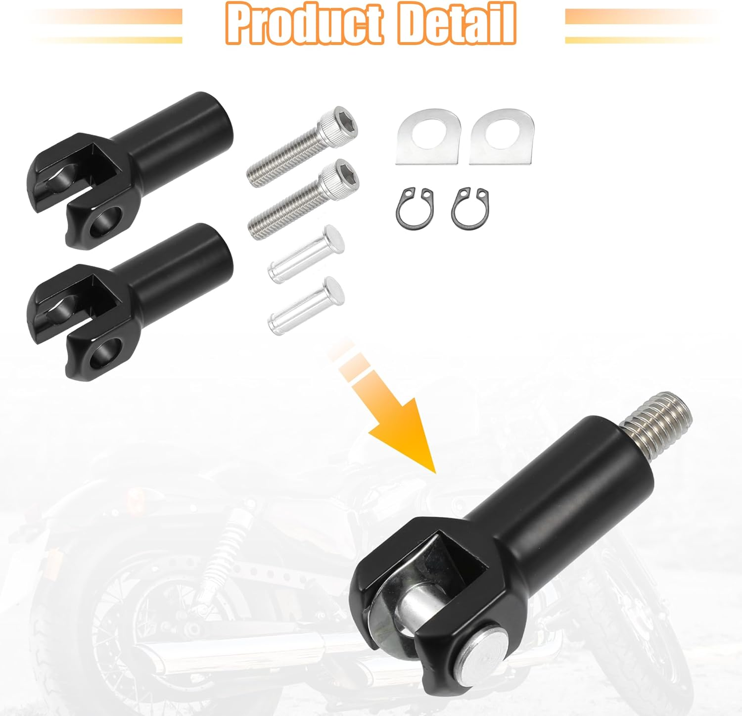 X AUTOHAUX Passenger Foot Peg Supports Mounts Clevis Kit Left and Right Motorcycle Footpeg for Harley Davidson Softail 2000-2006 Footrest Mounting Clevis Hardware Kit Black Aluminium