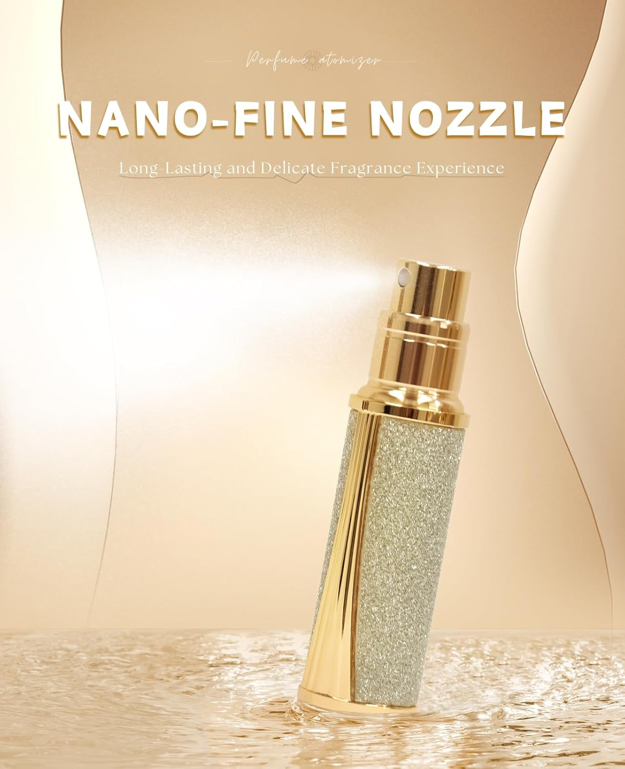 ASADAYS Perfume Atomiser - New Shell - Travel Bottle Refillable Bottom Spray Bottle Mini Size Luxury Fashion Shiny 5Ml Filled Leakproof Portable Airplane (Custom Made, Mint Whisper) image number 4