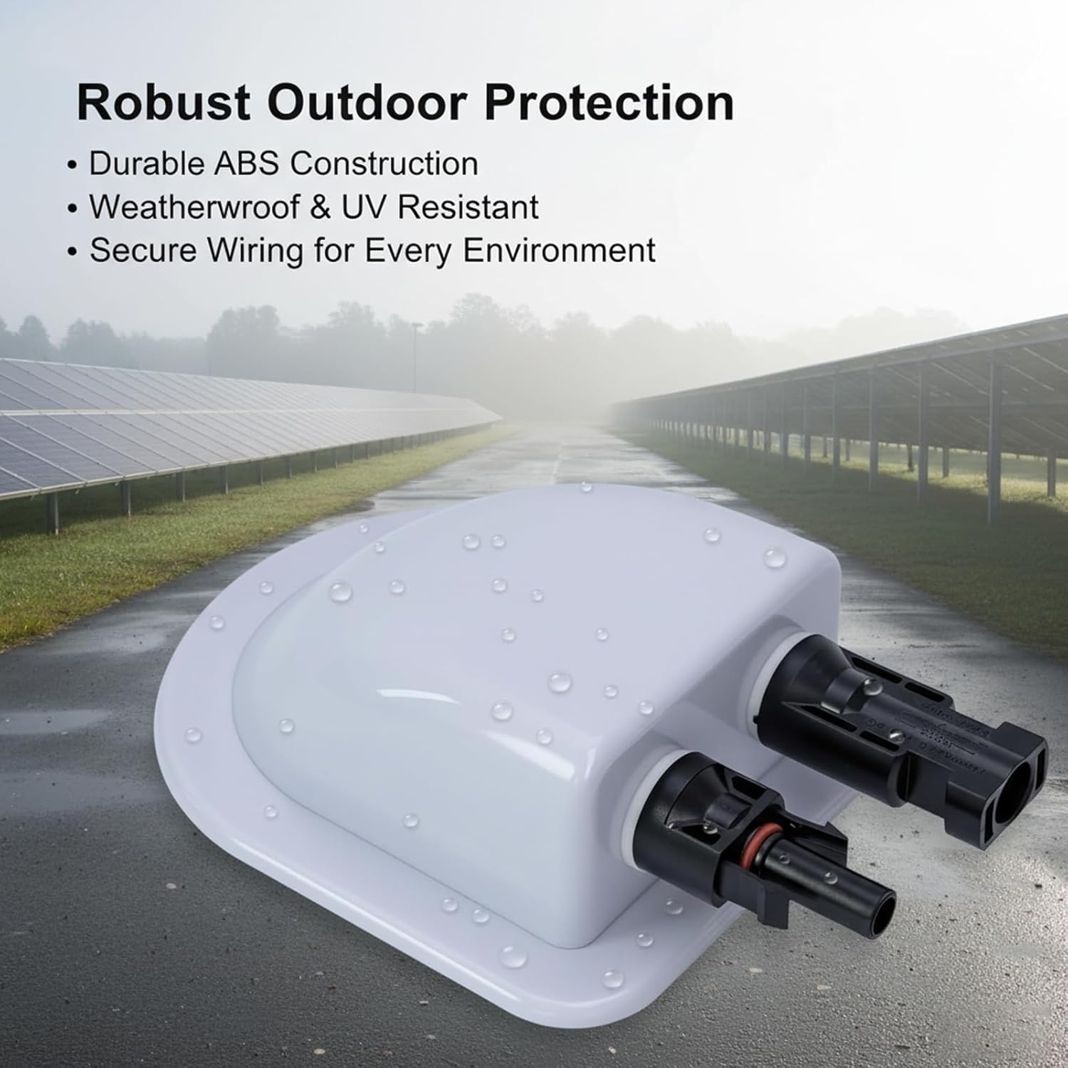 ABS Double Solar Cable Entry Gland, Waterproof Connector for RV Campervan Boat & Off-Grid Solar Panel Projects(White) image number 6