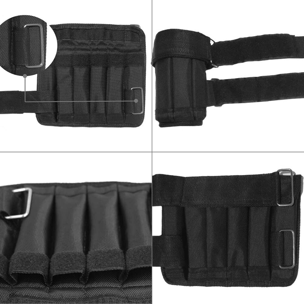 Tignapoo 2 Packs Max Loading 5/10Kg Adjustable Wrist Weighted Oxford Ankle Weighted Exercise Weight Loading Wraps Strength Training (Empty) image number 2