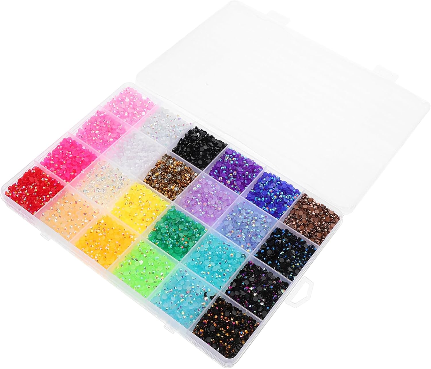 DINHEAROM Flatback Nail Rhinestones 24000Pcs 3Mm Resin Gemstones 24 Colors Ab Effect for Nail Art Crafting DIY Decoration Tools Australia image number 4