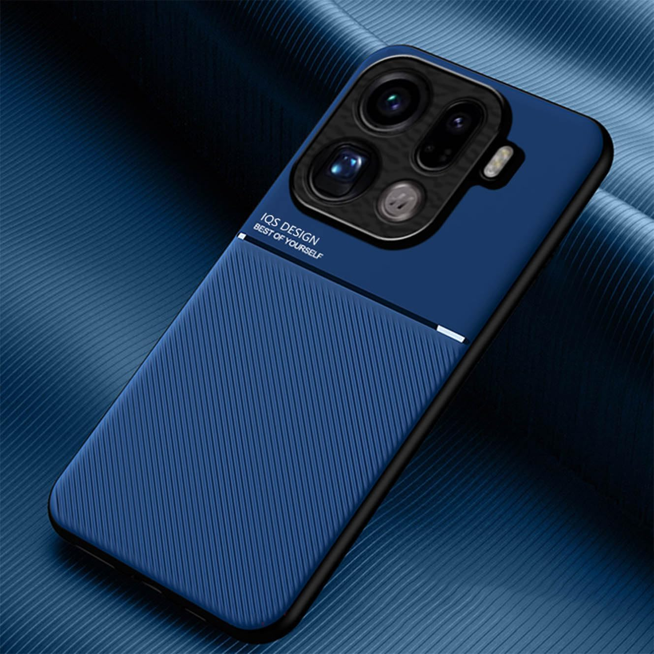YUECXIN Case for Oppo Find X9 Pro, Ultra Thin Silky Soft Skin Texture Touch Cover, Simple Stylish Non-Slip Shockproof PU+TPU Silicone Bumper Case Cover. Blue