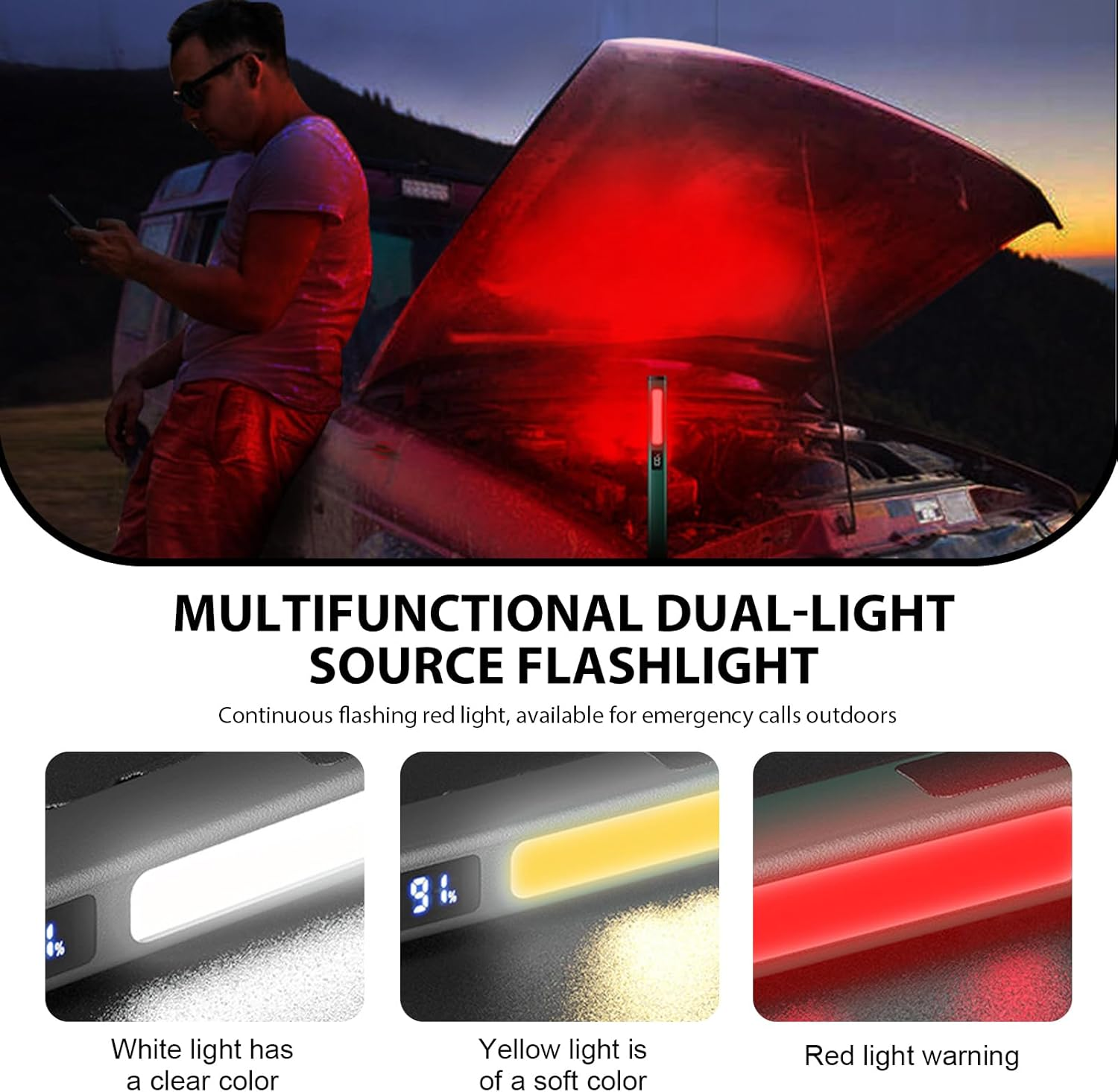 WIYETY 2 Pack LED Pen Lamp: Rechargeable COB Work Light with White and Red Modes, Portable Work Light with Magnet and Clip for Maintenance, Camping, Hiking, Emergency Etc image number 1