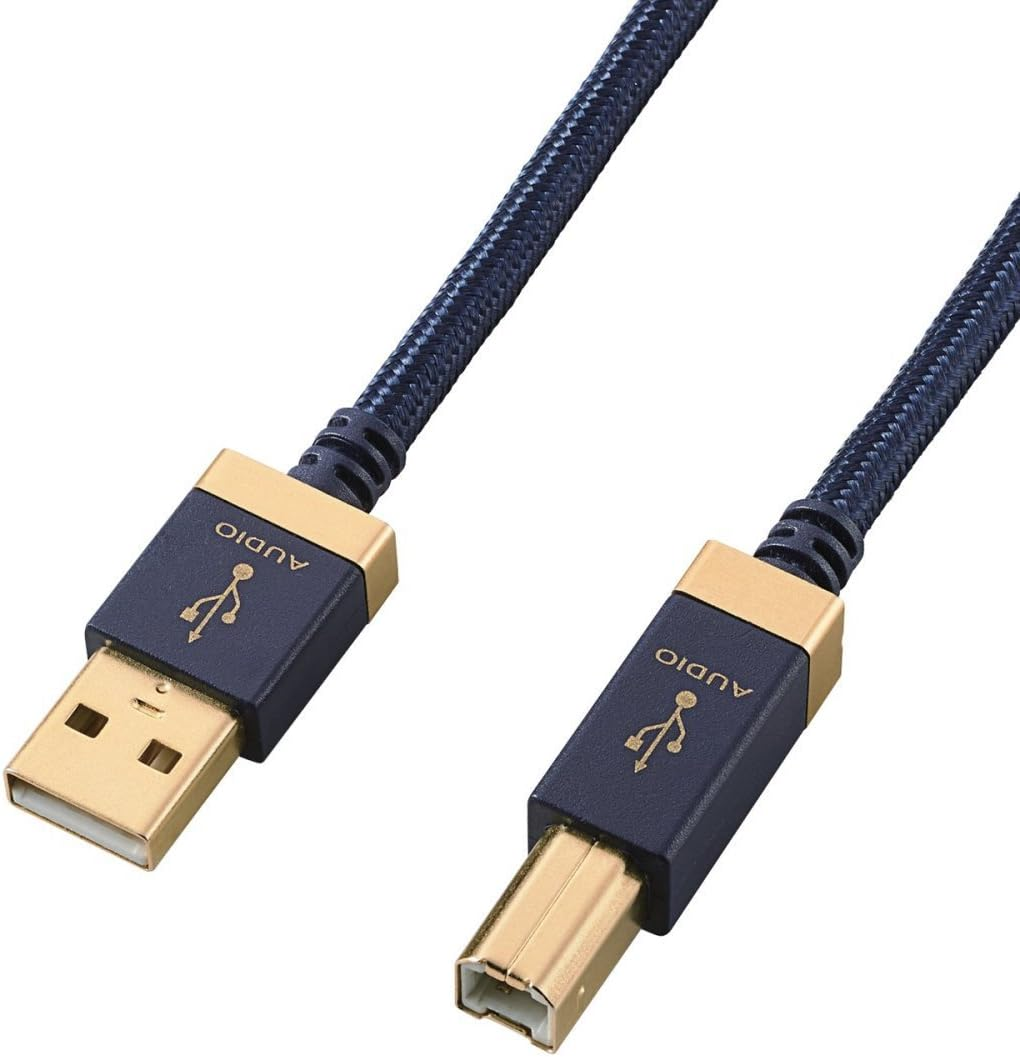 Elecom AV Cable, Music Transmission, A-B Cable, USB 6.6 Ft (2.0 M), 3.9 Ft (1.0 M)
