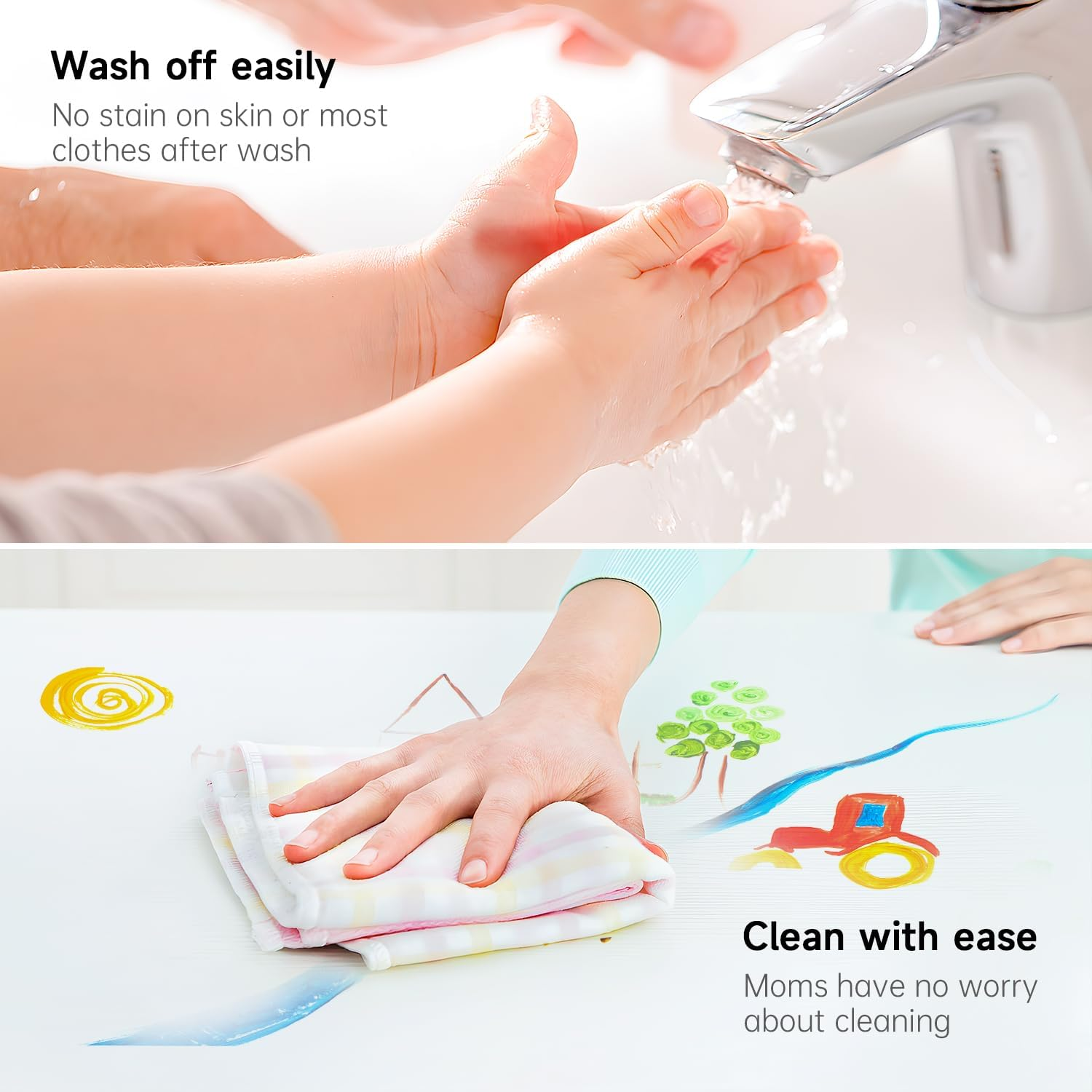 Shuttle Art Washable Finger Paint, 44 Pack Kids Paint Set with 36 Colours Finger Paints(30Ml, 1Oz) for Toddlers, Paint Brushes, Finger Paint Paper Pad, Palette, Non Toxic for Kids Art & Craft image number 5