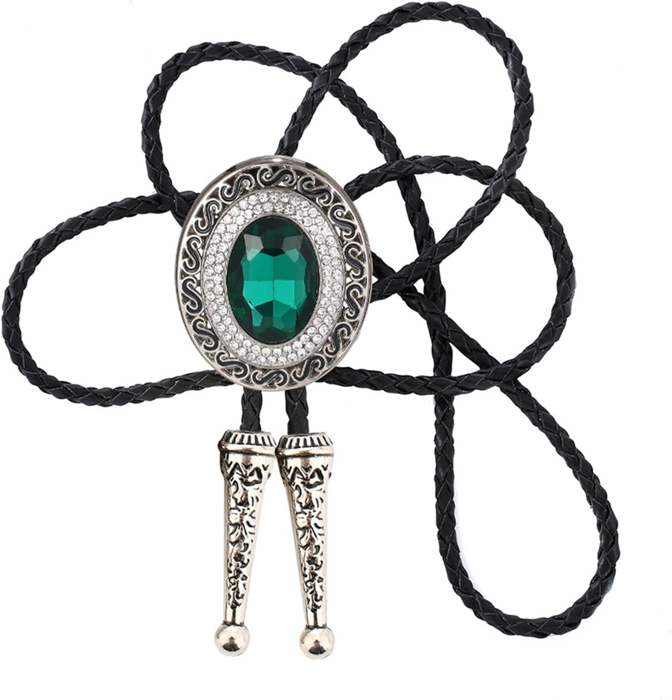 Doitby Western Bolo Tie Cowboy Bolo Ties Rhinestone Necklace Bola Tie for Men Women