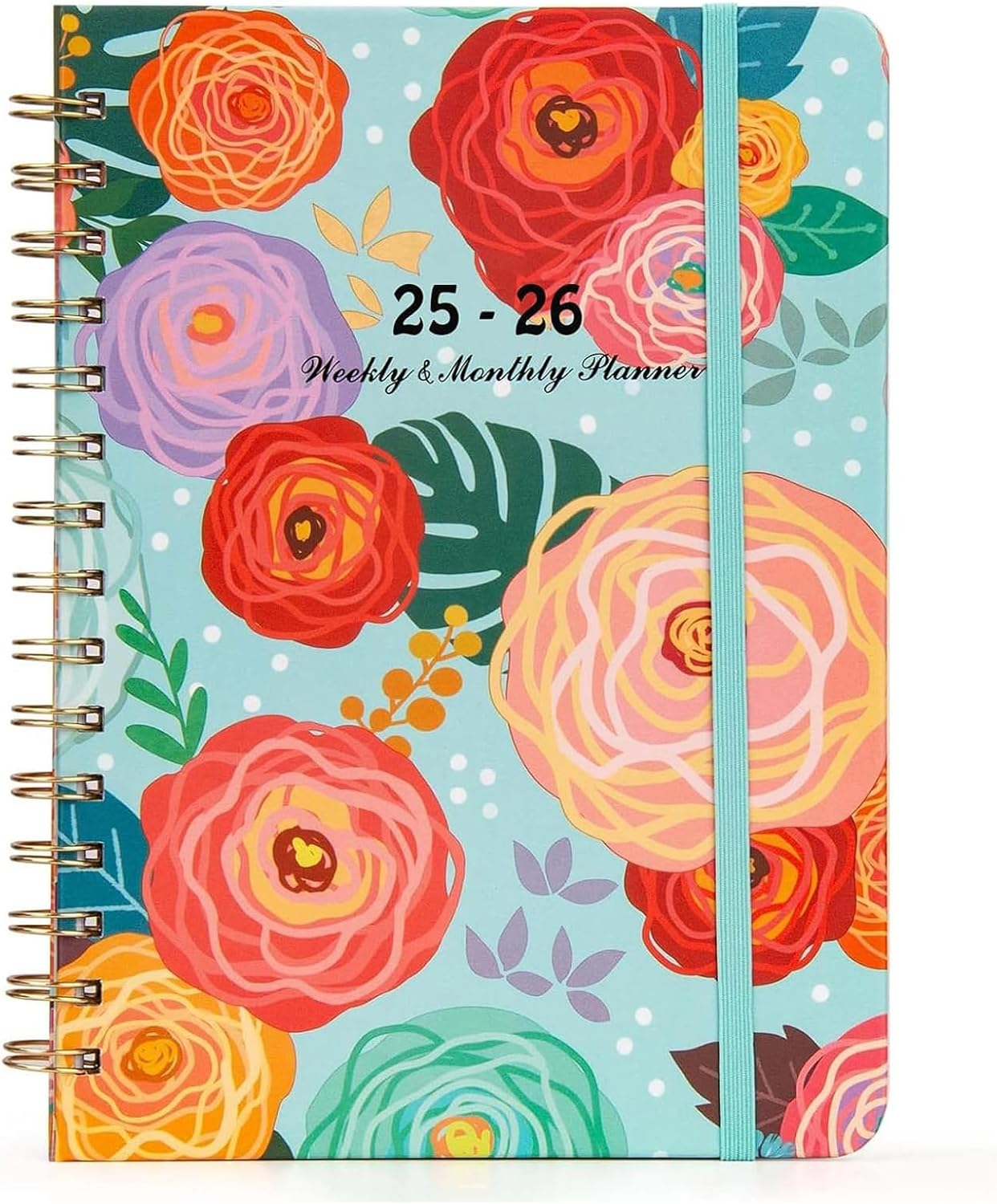 Lejapwat 2025 Planner with Monthly Tabs, Weekly and Monthly Diary Notebook, A5 Hardcover Planner with Inner Pocket from July 2025-June 2026 (Colorful Roses) image number 3