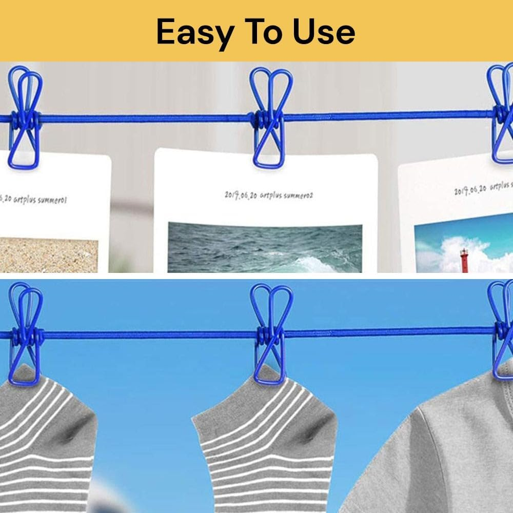 Spendeal Retractable Portable Clothesline for Travel, 12 Clips Camping Accessories Travel Clothesline for Outdoor Indoor, Retractable Clothes Line Elastic Clotheslines for Camper Hotel Room image number 5