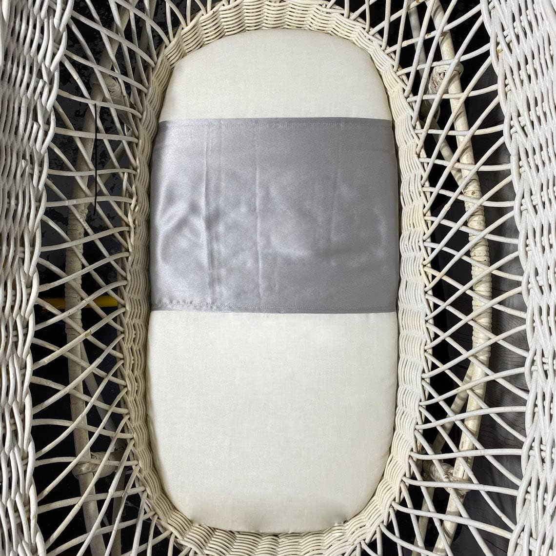 100% Mulberry Silk Slip for Bassinet/Crib, Silk Sheet, No More Bed Head and Baby Bald Spots, Grey ZJ002 13X30'' image number 1