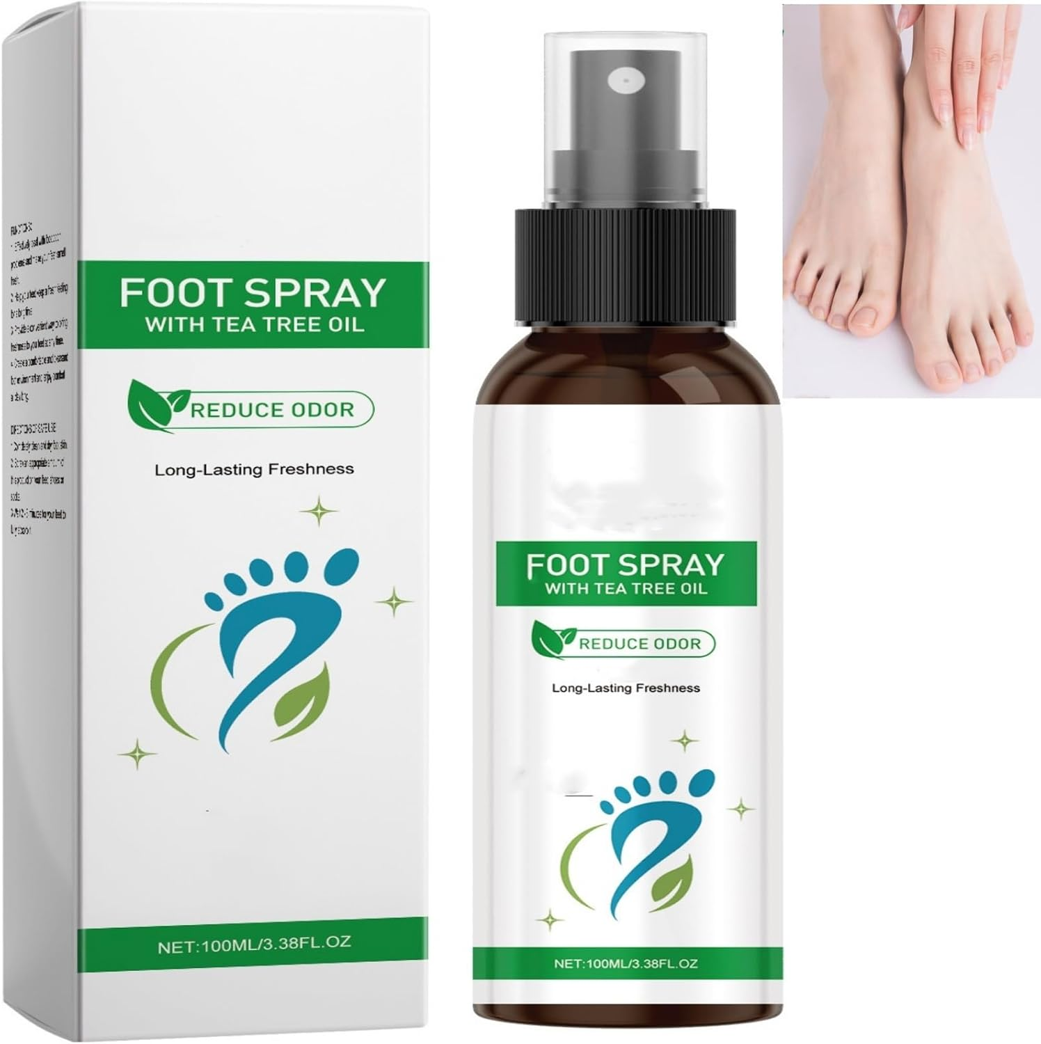 Foot Spray with Tea Tree Oil, Deodorant for Smelly Feet,Refresher Odour for Men and Women,Reduce Smelly Sweat for Athletes,Odor Sprays,School Smelly Shoe Refreshment (1Pcs)