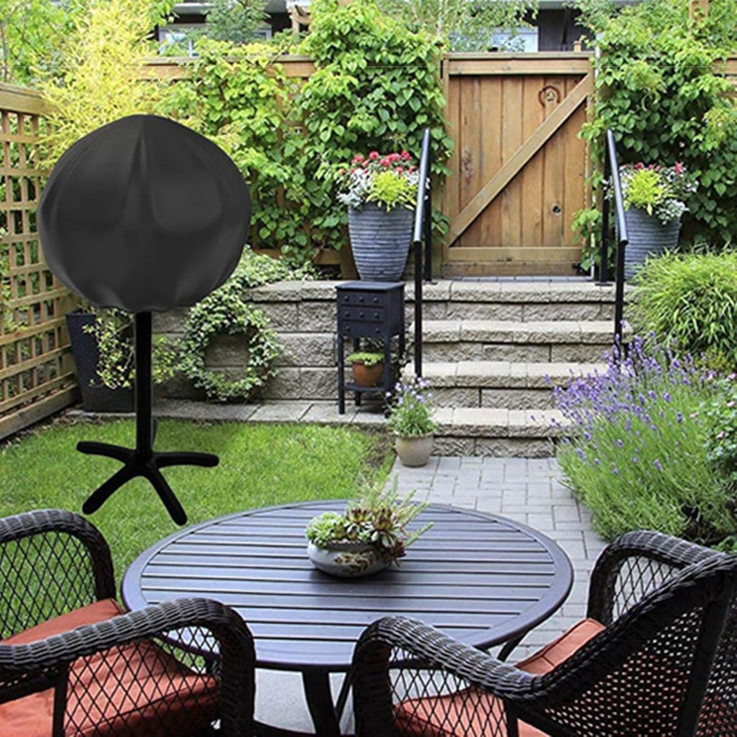 Grill Cover Fits George Foreman - Small BBQ Grill Cover for Indoor Outdoor Grill | All Weather Resistant Small round Grill Cover, Outdoor Rain and Dust Cover for Charcoal Ele image number 4