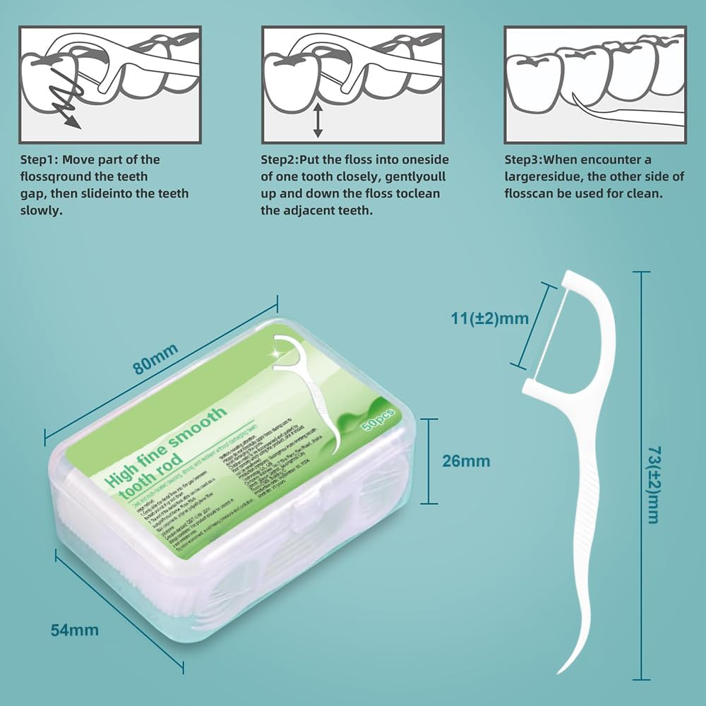 Frafuo 300 Pcs Dental Floss Picks-Tooth Flosser with Travel Handy Cases-High Toughness Professional Toothpicks with Floss for Family, Travel, Helps to Fight Tooth Decay and Keep Your Teeth Clean image number 6