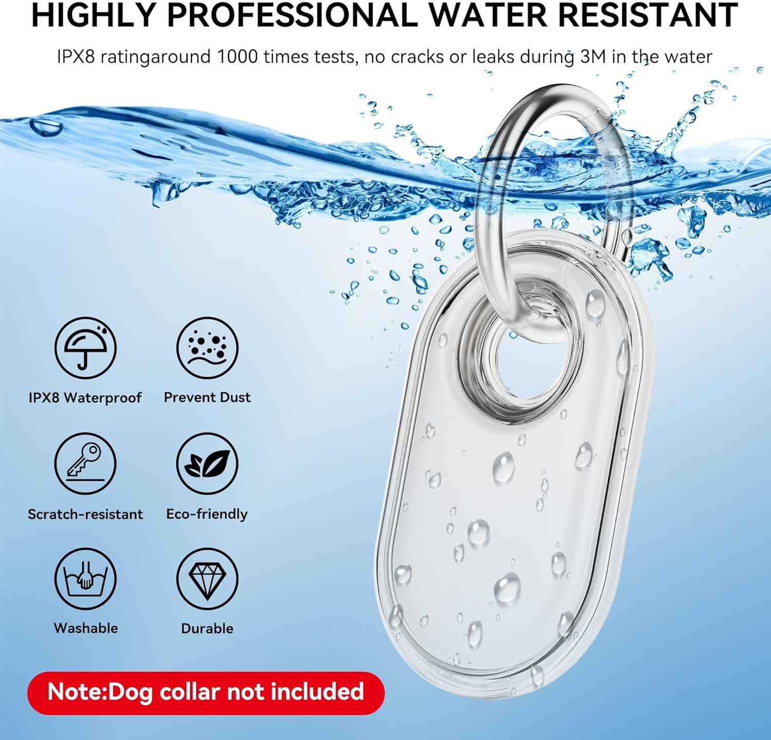 Compatible with Samsung Smart Tag 2 Case 4 Pack with Keychain, Clear TPU Scratch and Shock Resistant, Easy to Install, for Luggage, Keys, Dog Collar for Smart Tag 2 Case image number 3