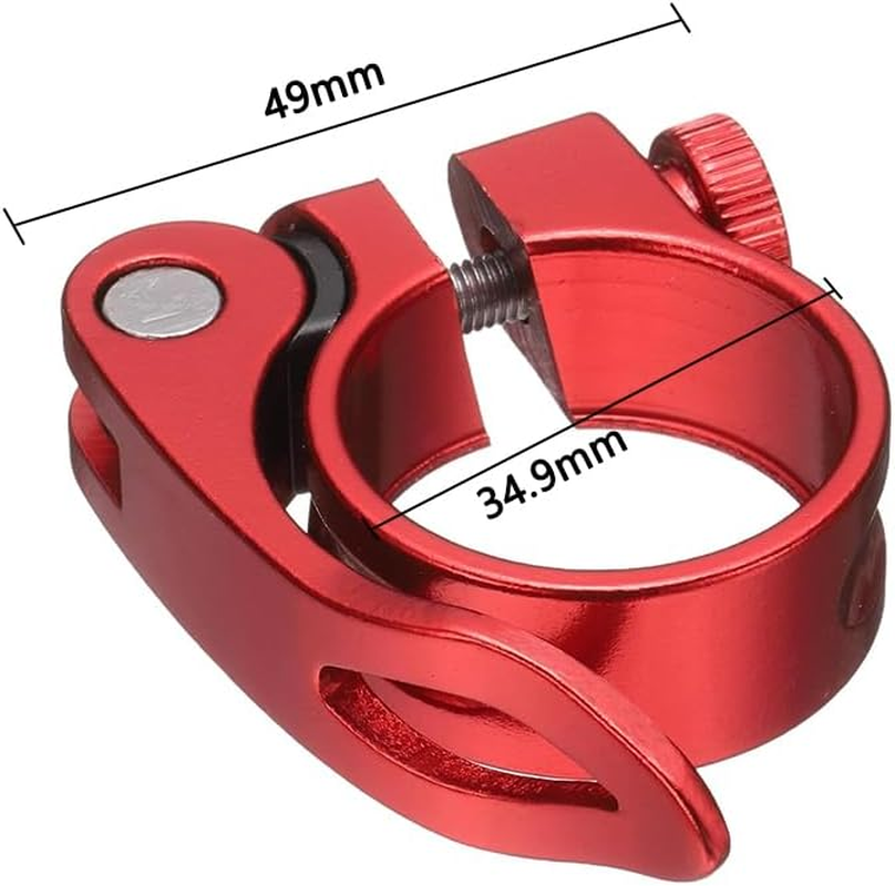 Bicycle Seat Post Clamp 34.9Mm Aluminum Alloy Seat Tube Clip Bike Quick Release Clamp, Bike Quick Release Seat Post Collar Suit for Diameter 30.4 To31.6Mm Bike Road Bike Seat Post Tube, Red image number 2