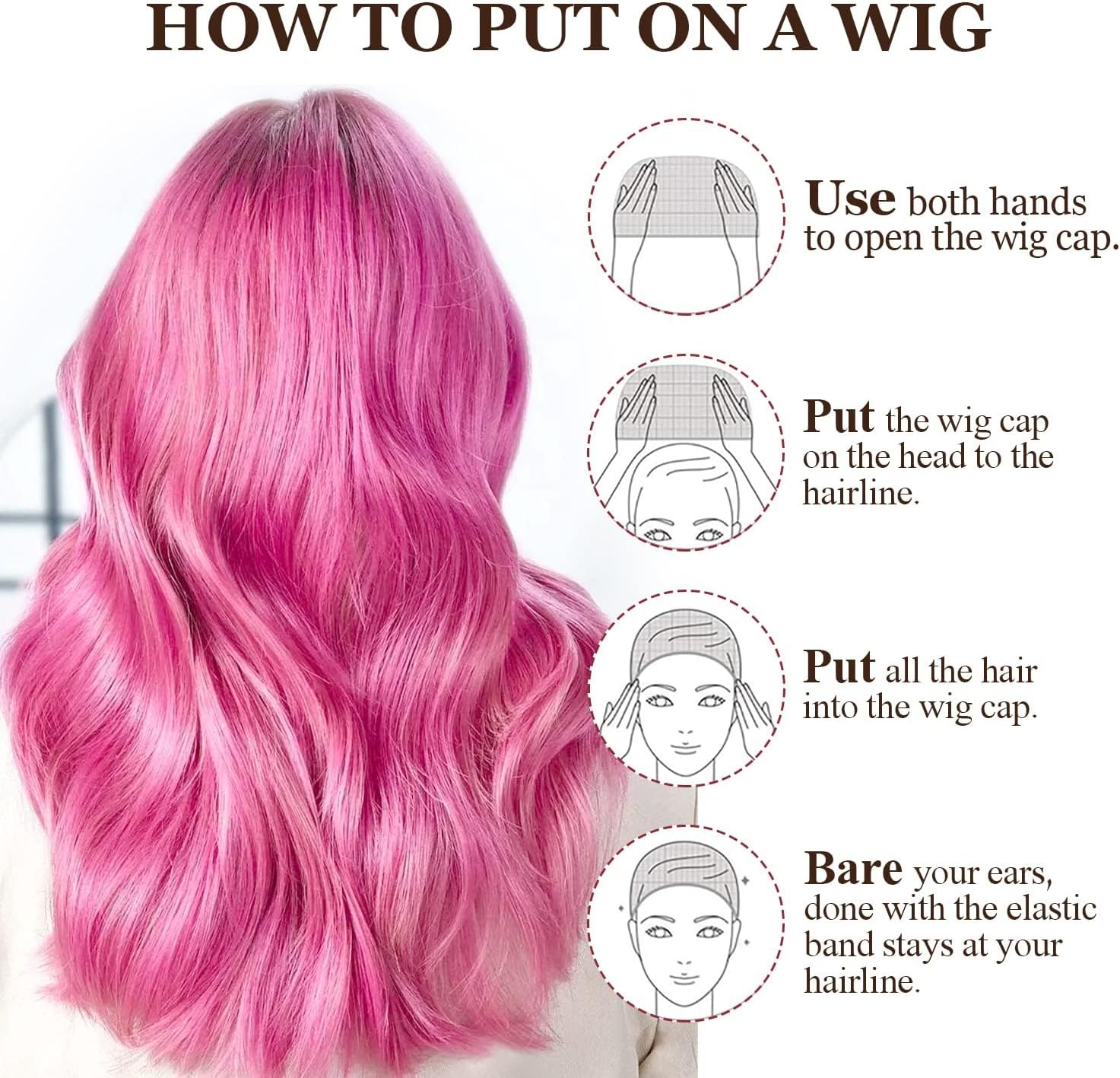 Liyquint 30Pack Nylon Elastic Wig Cap, Breathable & Invisible Bald Cap for Daily Use, Makeup Parties, Cosplay, Securely Holds Wigs (Skin Tone) - Coffee Color image number 6