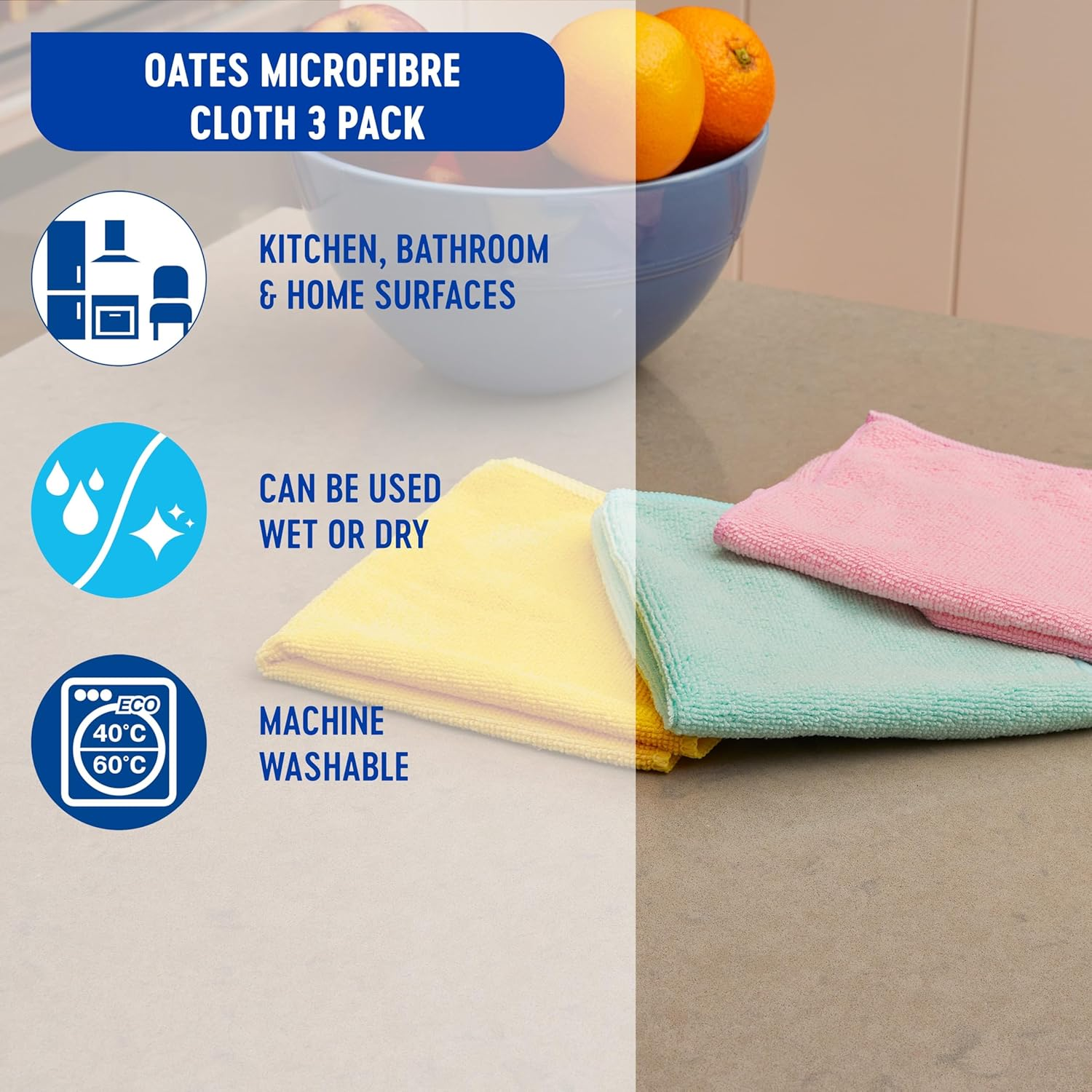 Oates Microfibre Cloth 3 Pack image number 4