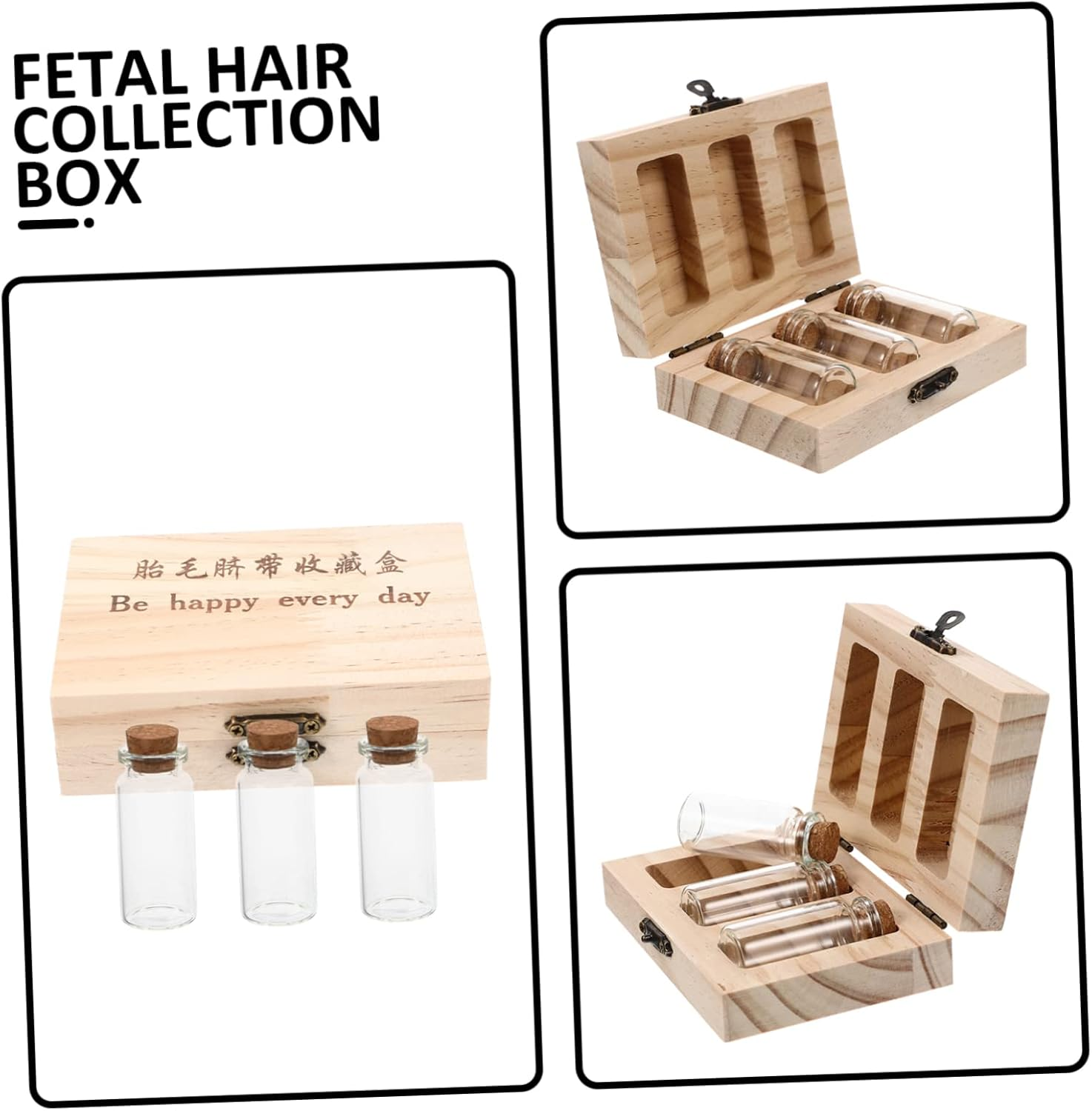 Boy Girl Bottle Fetal Hair Umbilical Cord Preservation Box Souvenir Storage image number 3