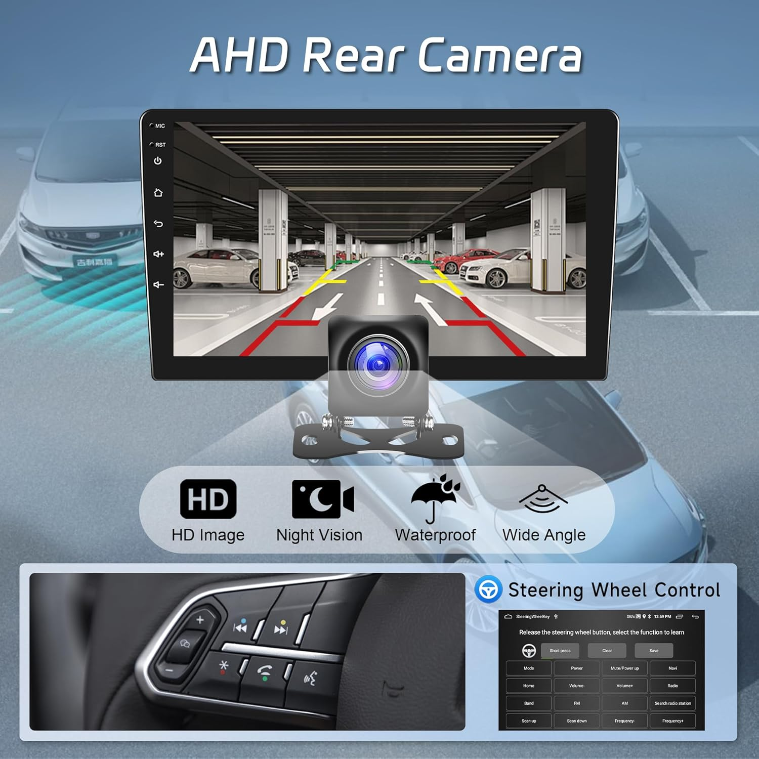 Android Car Stereo for Ford Ranger 2011-2015,Wireless Carplay Android Auto Car Radio,2G+64G 9&rsquo;&rsquo; Touch Screen Head Unit with GPS Navigation Wifi Bluetooth Mirror Link FM RDS AHD Backup Camera Mic image number 5