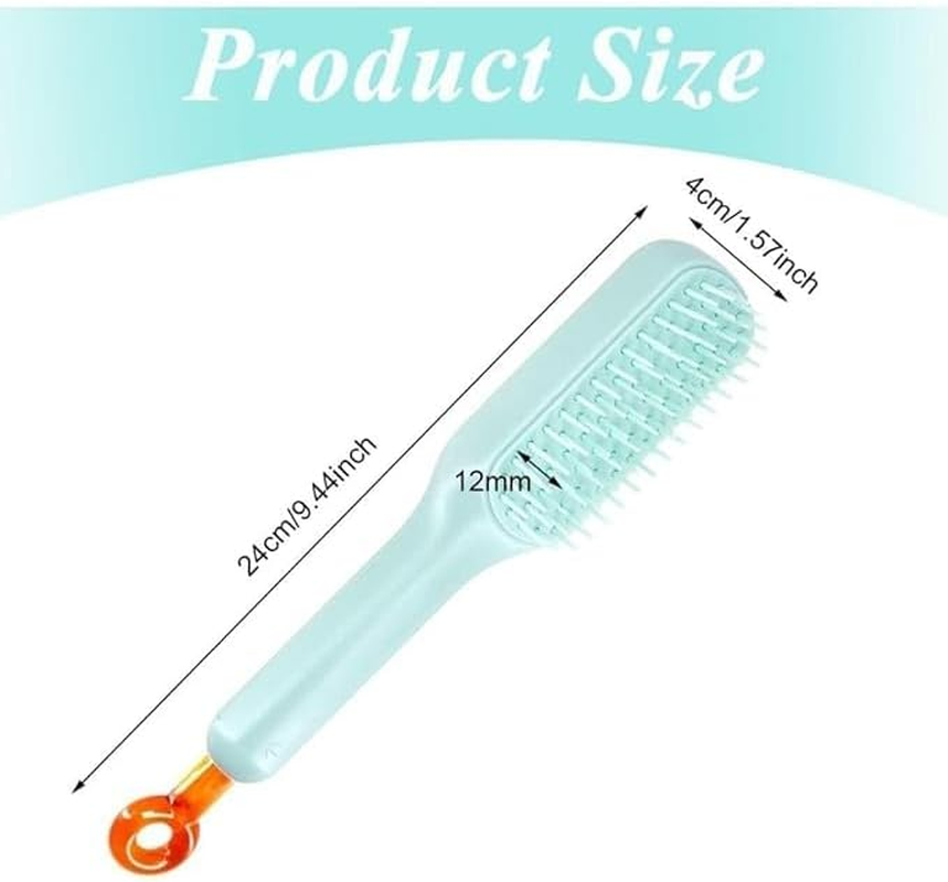 LECHEROUS Self Cleaning Hair Brush Hairbrushes for Women Easy Clean Hair Brush, Massage Comb with Retractable Bristles One-Pull Clean anti Static Hair Brush (Pack of 1)